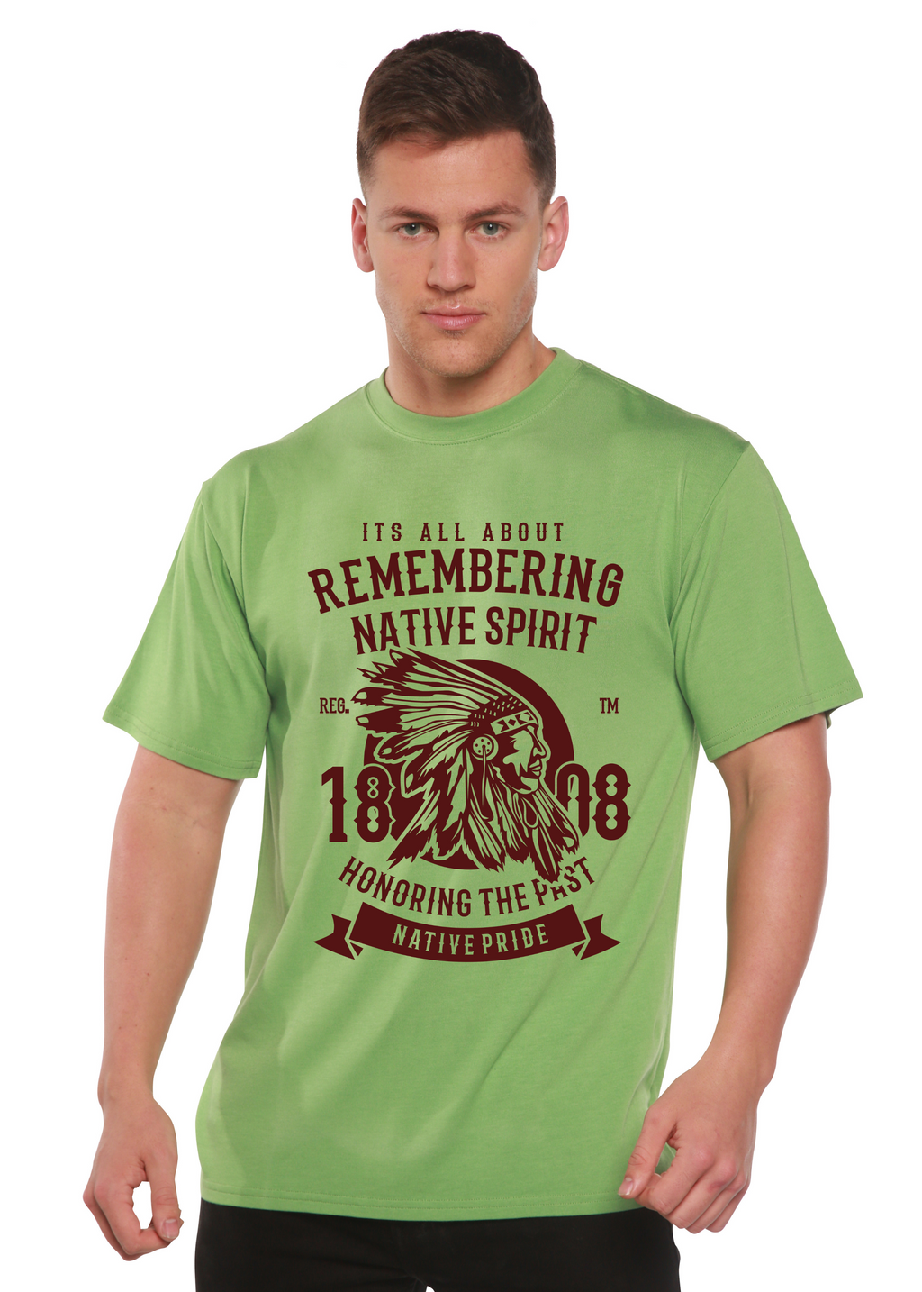 Recordando la camiseta gráfica de manga corta Spun Bamboo® de bambú/algodón orgánico para hombre