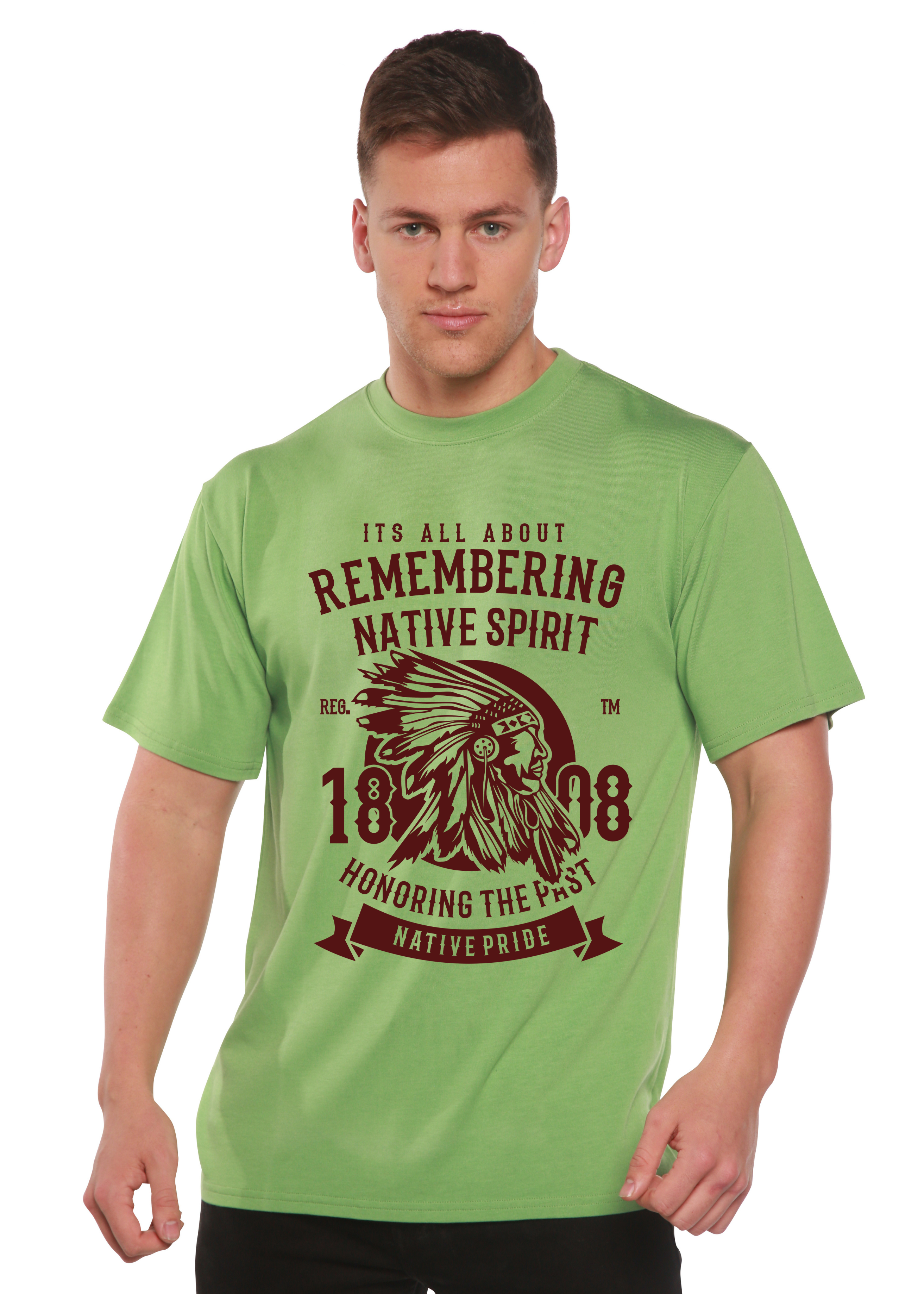 Recordando la camiseta gráfica de manga corta Spun Bamboo® de bambú/algodón orgánico para hombre