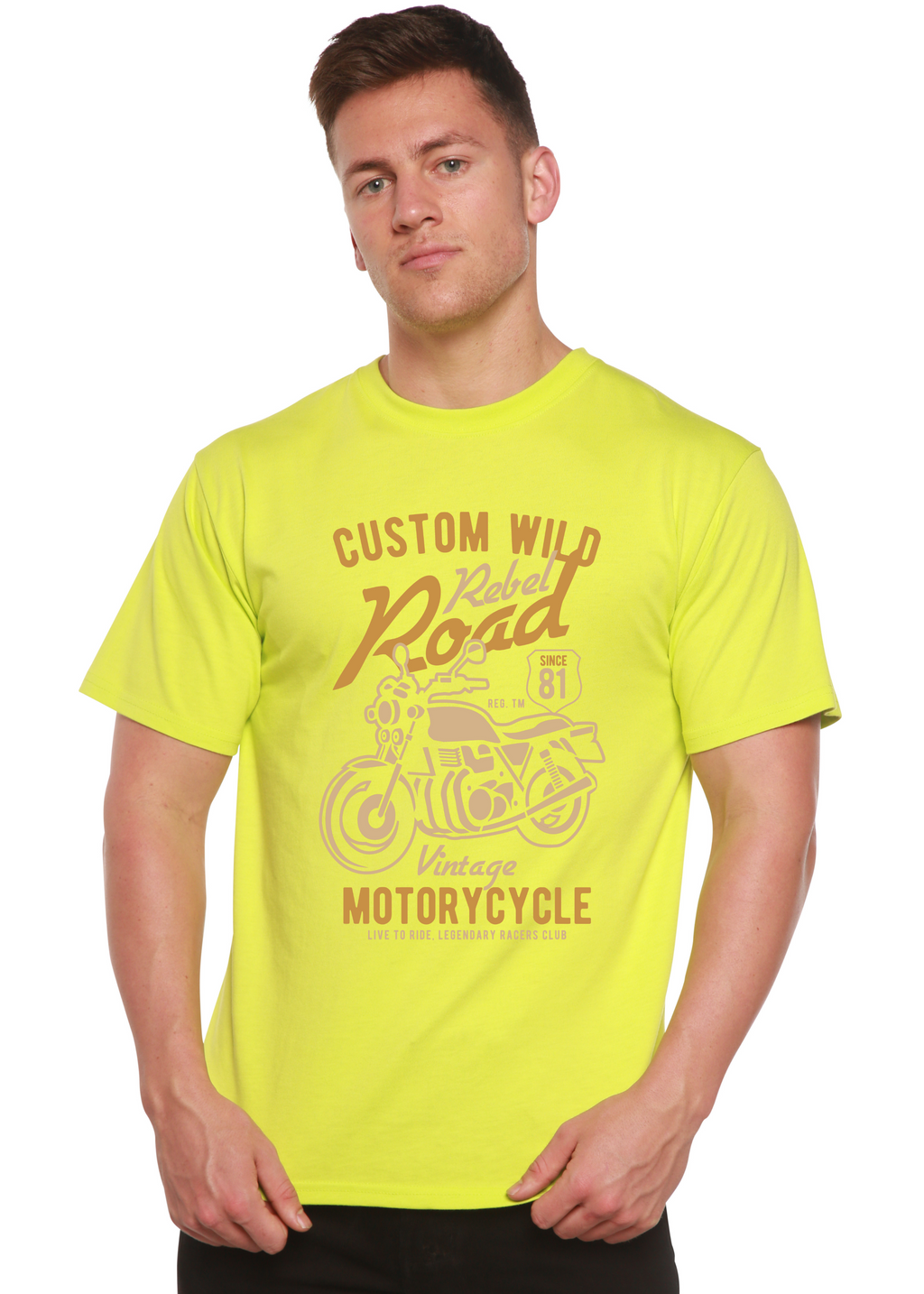 Camiseta gráfica de manga corta de bambú/algodón orgánico Custom Wild para hombre