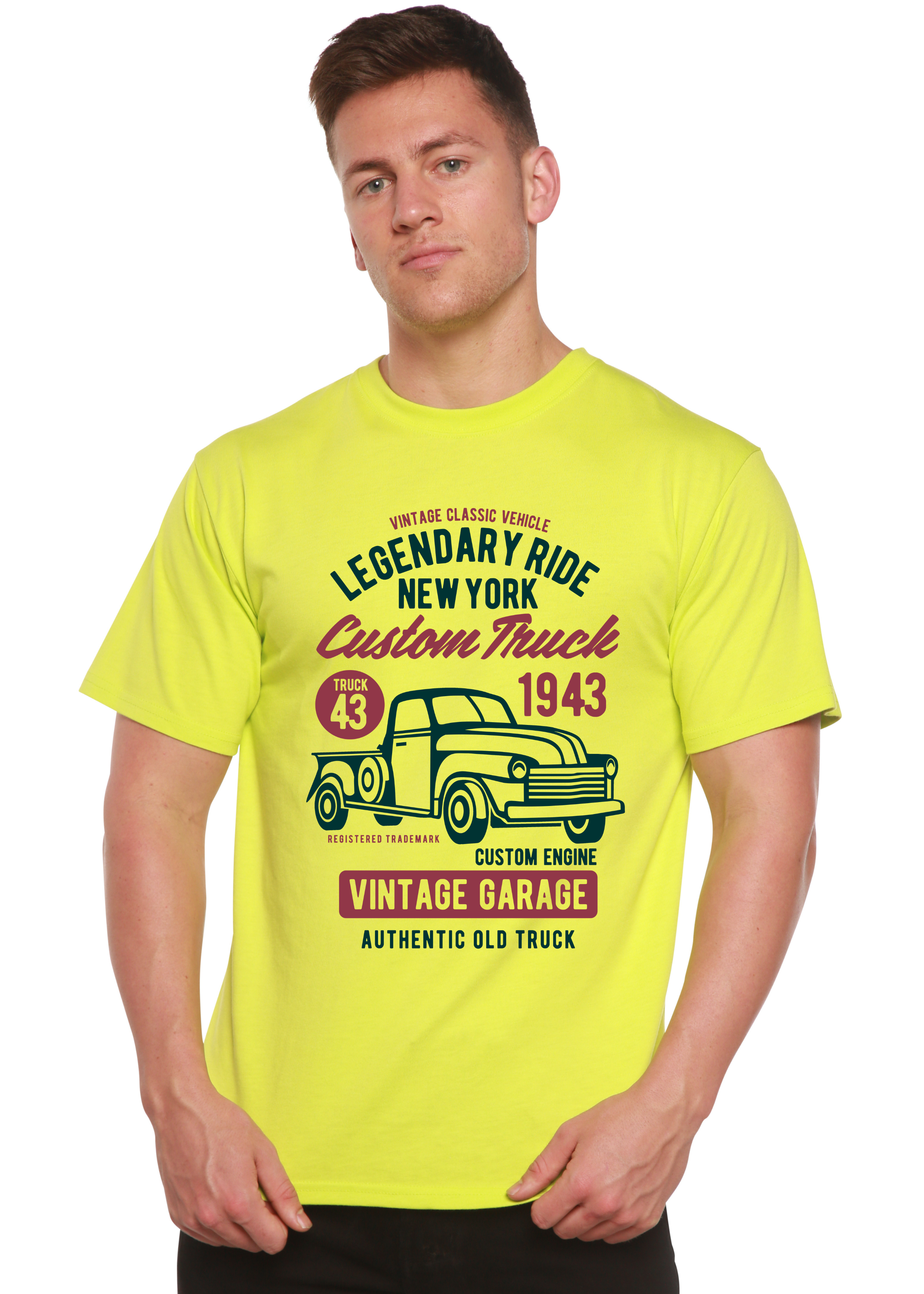 Camiseta gráfica de manga corta Legendary Ride de viscosa de bambú y algodón orgánico para hombre
