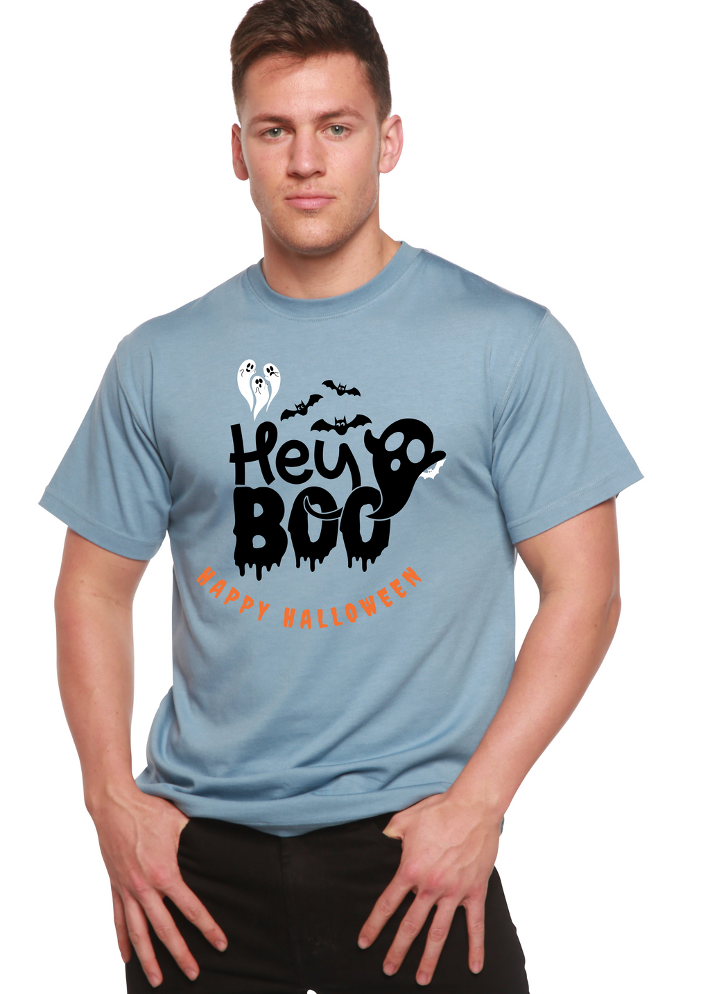 Camiseta gráfica de manga corta de bambú/algodón orgánico Hey Boo para hombre