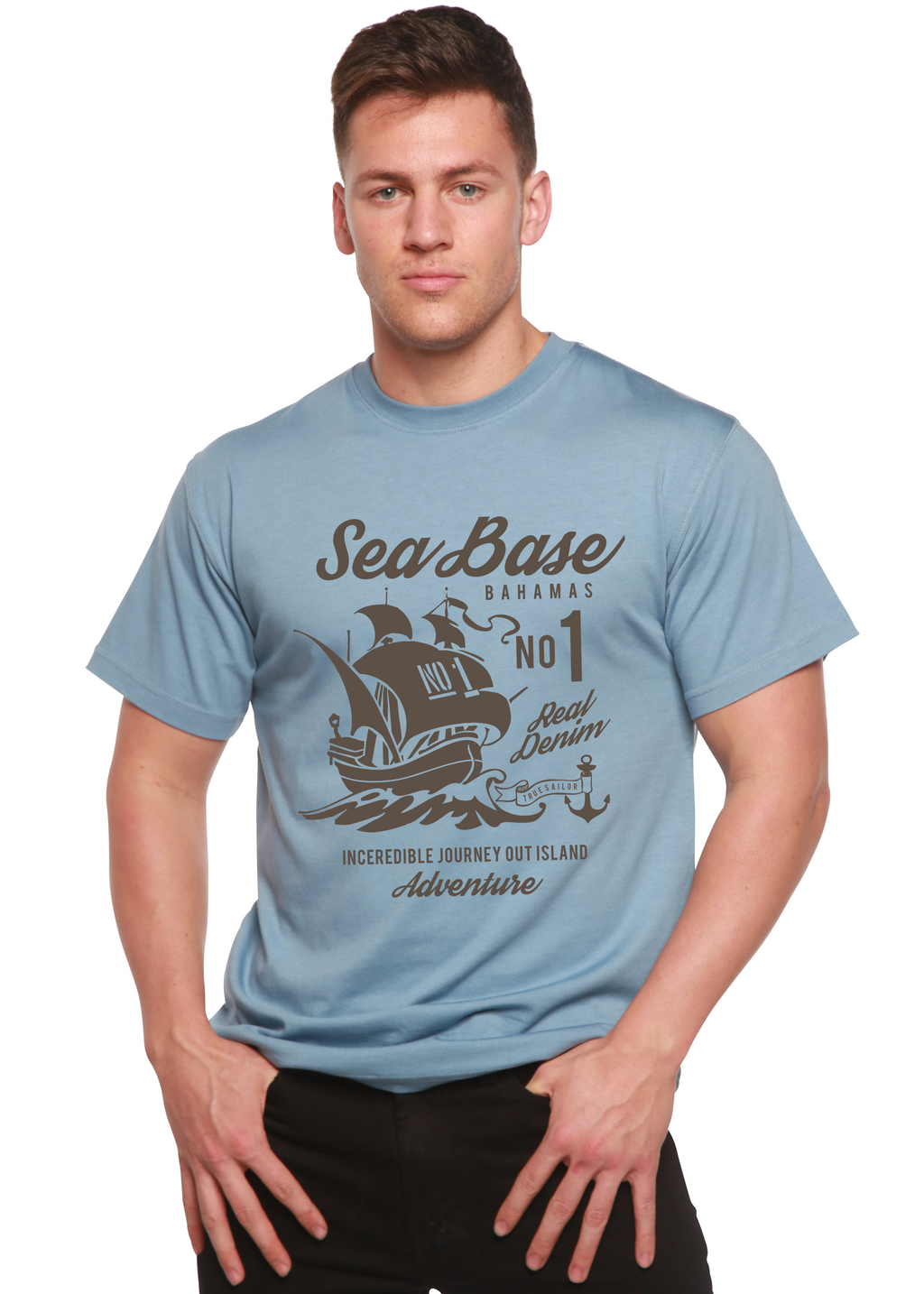 Camiseta gráfica de manga corta de viscosa de bambú/algodón orgánico Sea Base Spun Bamboo® para hombre