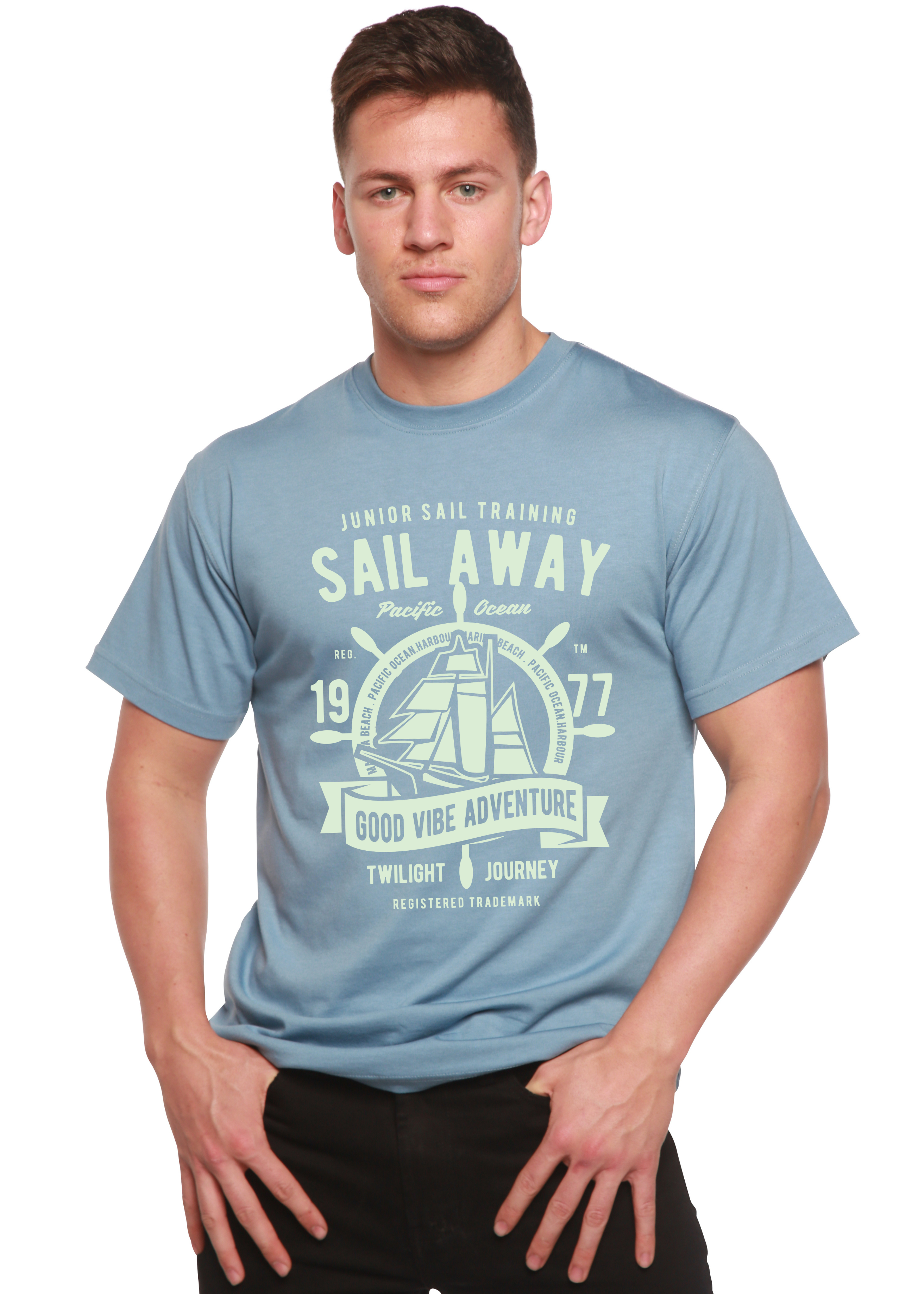 Camiseta gráfica de manga corta de viscosa de bambú/algodón orgánico para hombre Sail Away Spun Bamboo®
