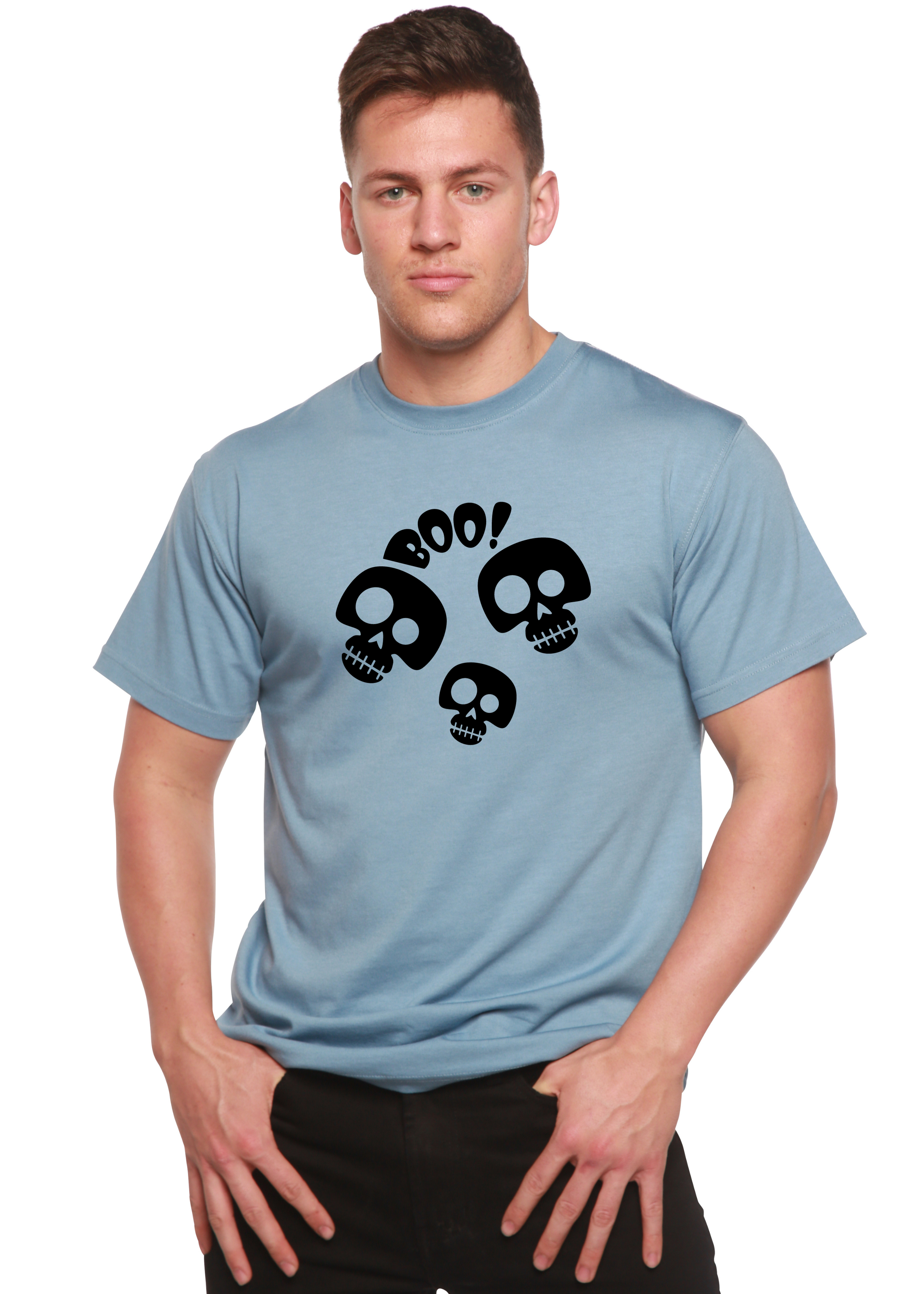 Camiseta gráfica de manga corta de bambú/algodón orgánico unisex "Halloween Boo"