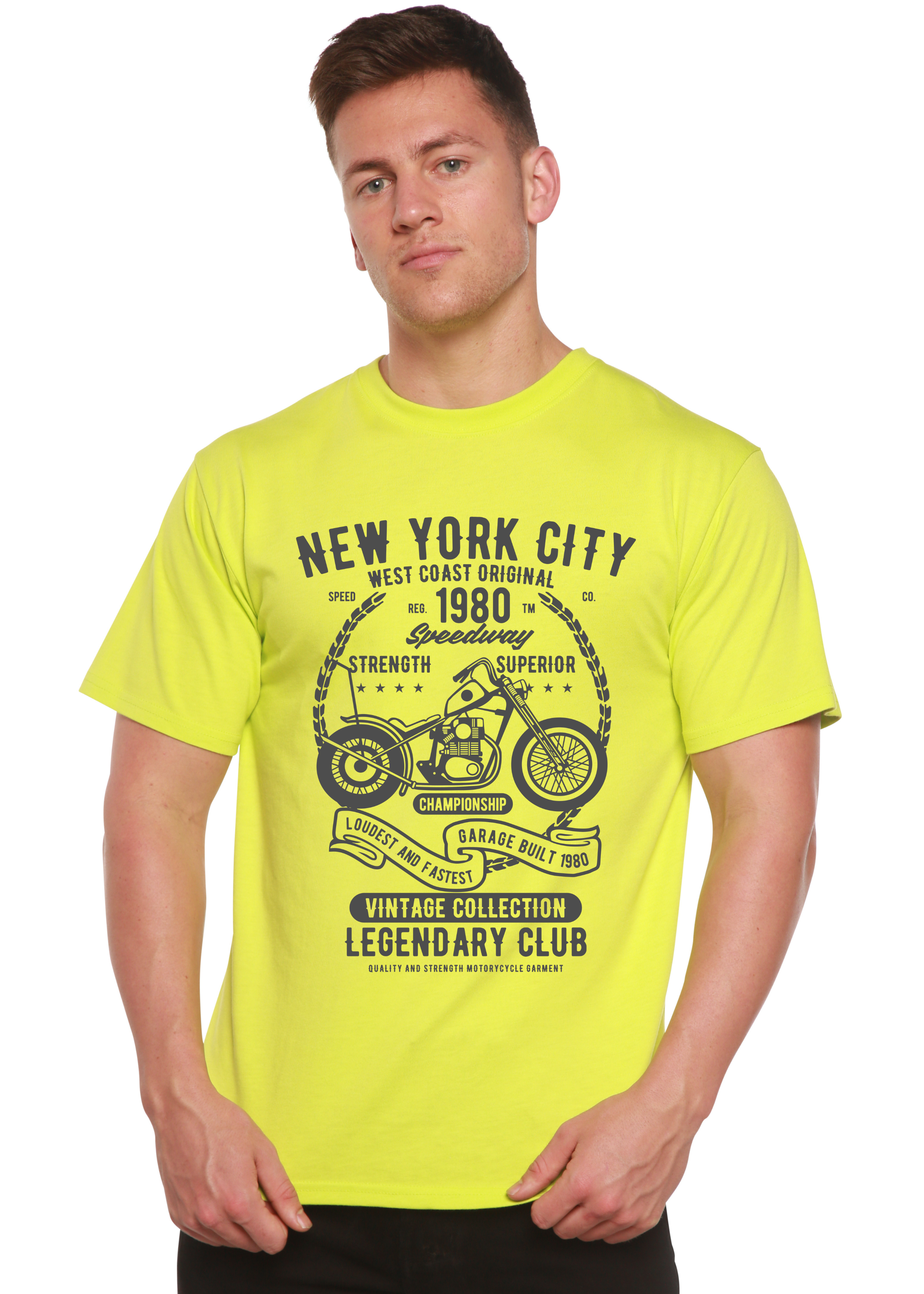 Camiseta gráfica de manga corta de viscosa de bambú/algodón orgánico para hombre Spun Bamboo® de Nueva York