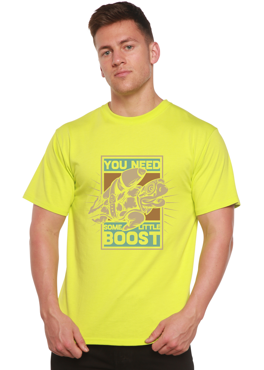 You Need Boost Camiseta Gráfica de Manga Corta para Hombre de Viscosa de Bambú/Algodón Orgánico