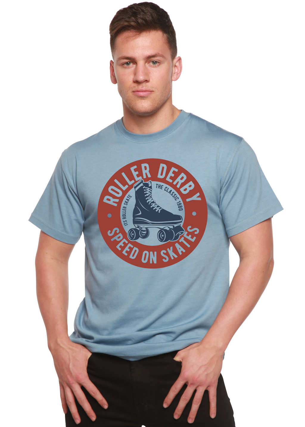 Camiseta gráfica de manga corta para hombre Roller Derby Spun Bamboo® de viscosa de bambú y algodón orgánico