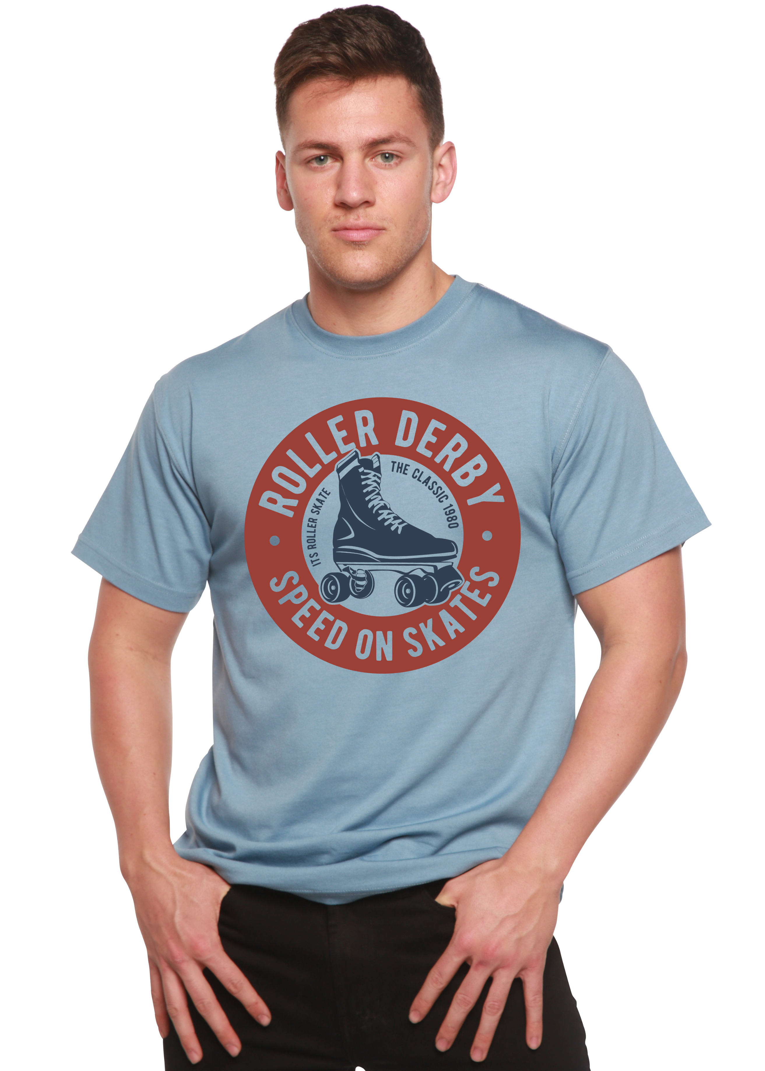 Camiseta gráfica de manga corta para hombre Roller Derby Spun Bamboo® de viscosa de bambú y algodón orgánico
