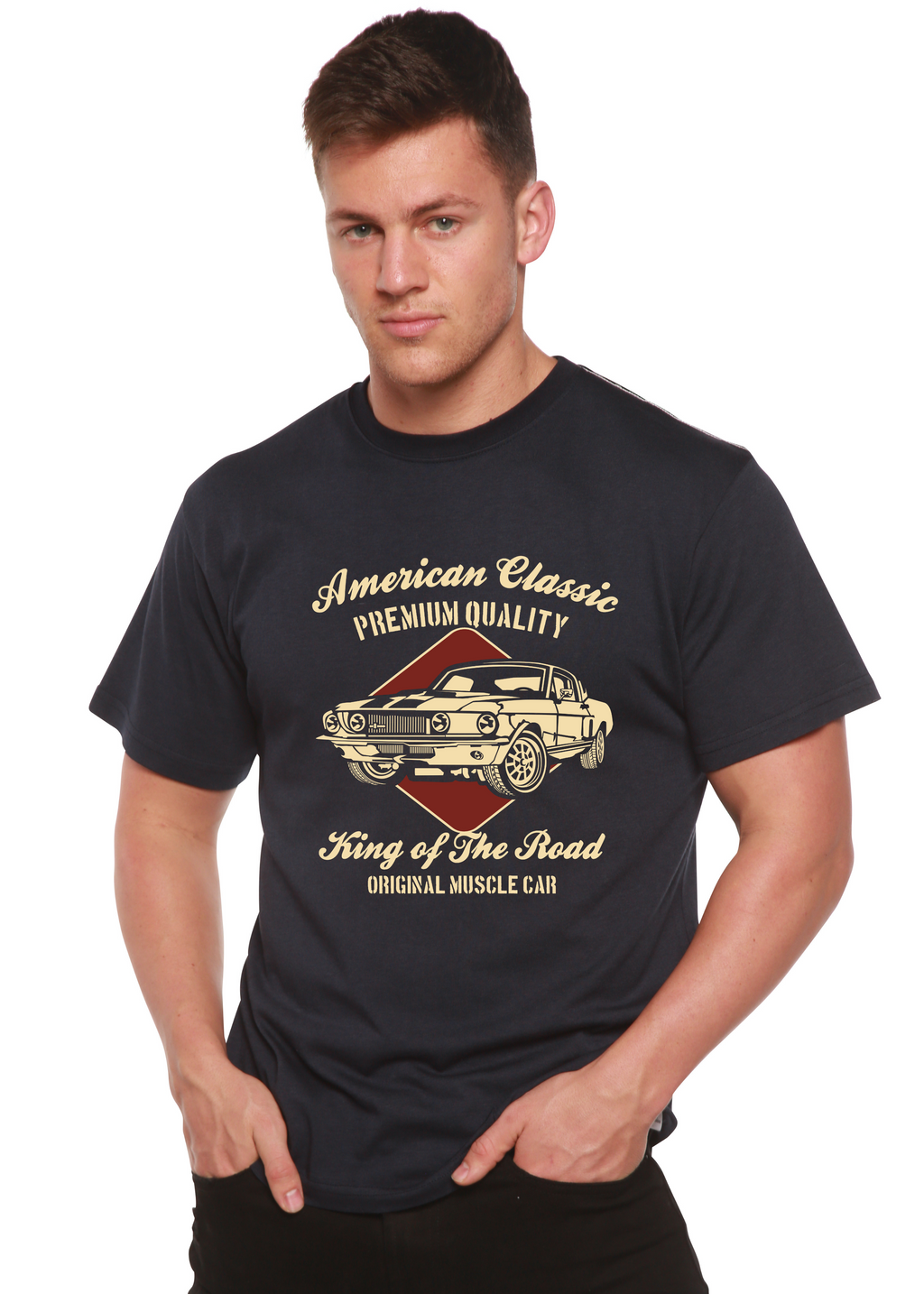 Camiseta gráfica de manga corta de bambú/algodón orgánico American Classic para hombre