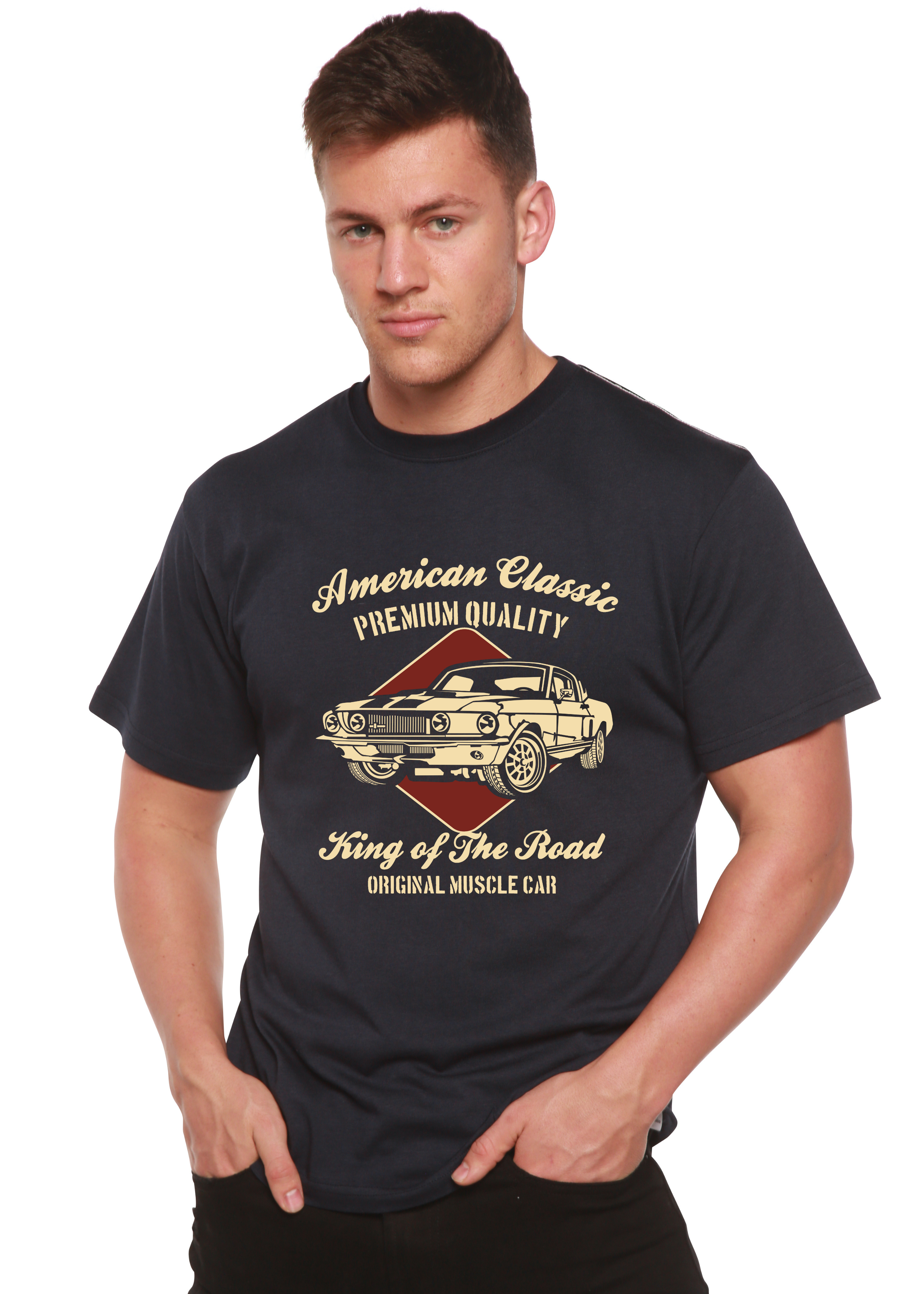 Camiseta gráfica de manga corta de bambú/algodón orgánico American Classic para hombre