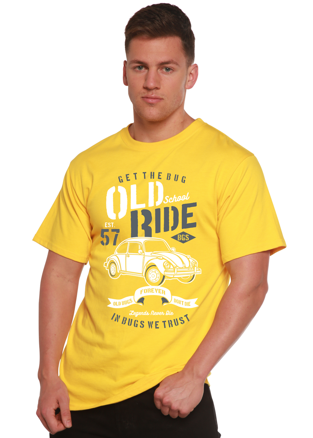 Camiseta gráfica de manga corta para hombre Old School Ride Spun Bamboo® de viscosa de bambú/algodón orgánico