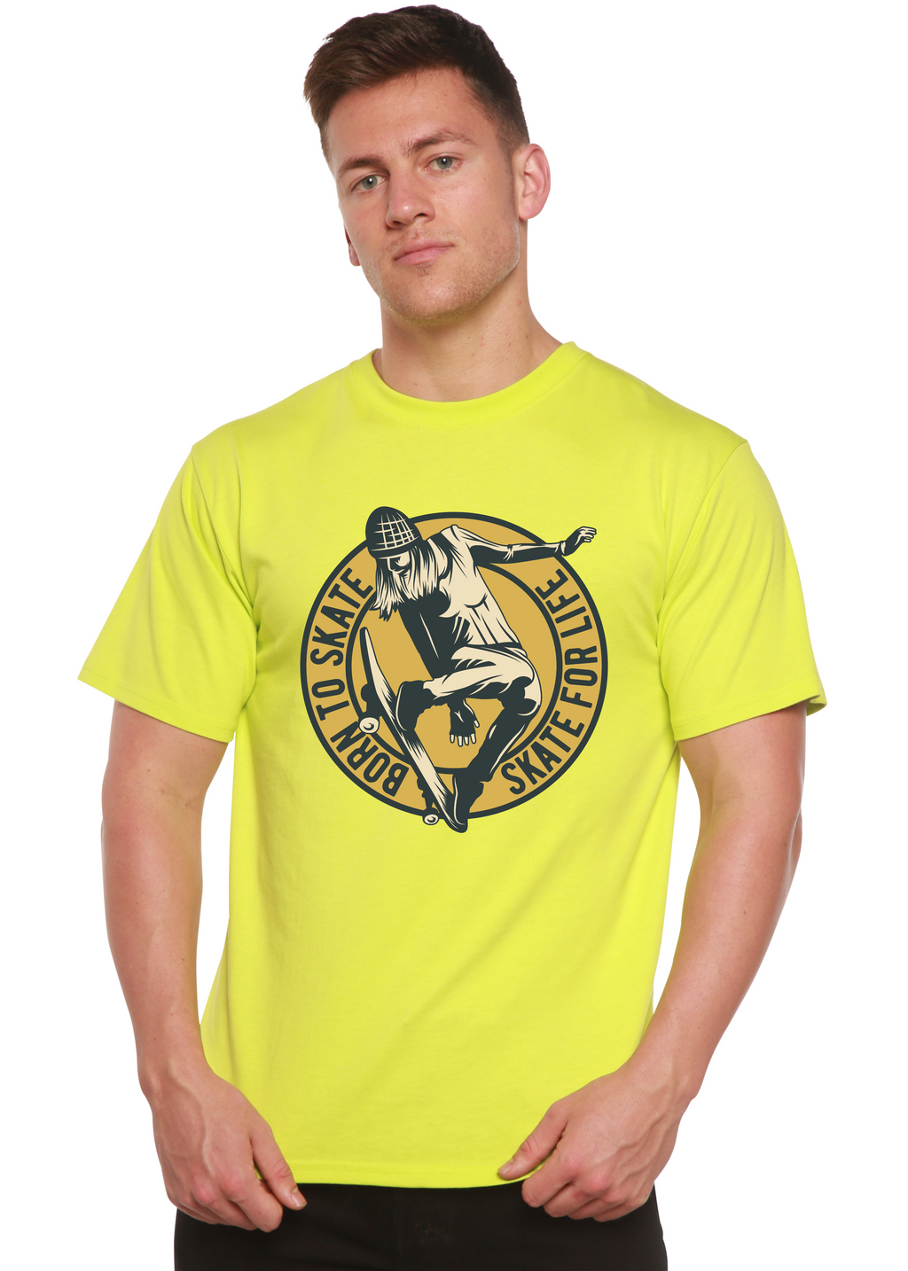 Camiseta gráfica de manga corta Skate For Life para hombre, de viscosa de bambú/algodón orgánico
