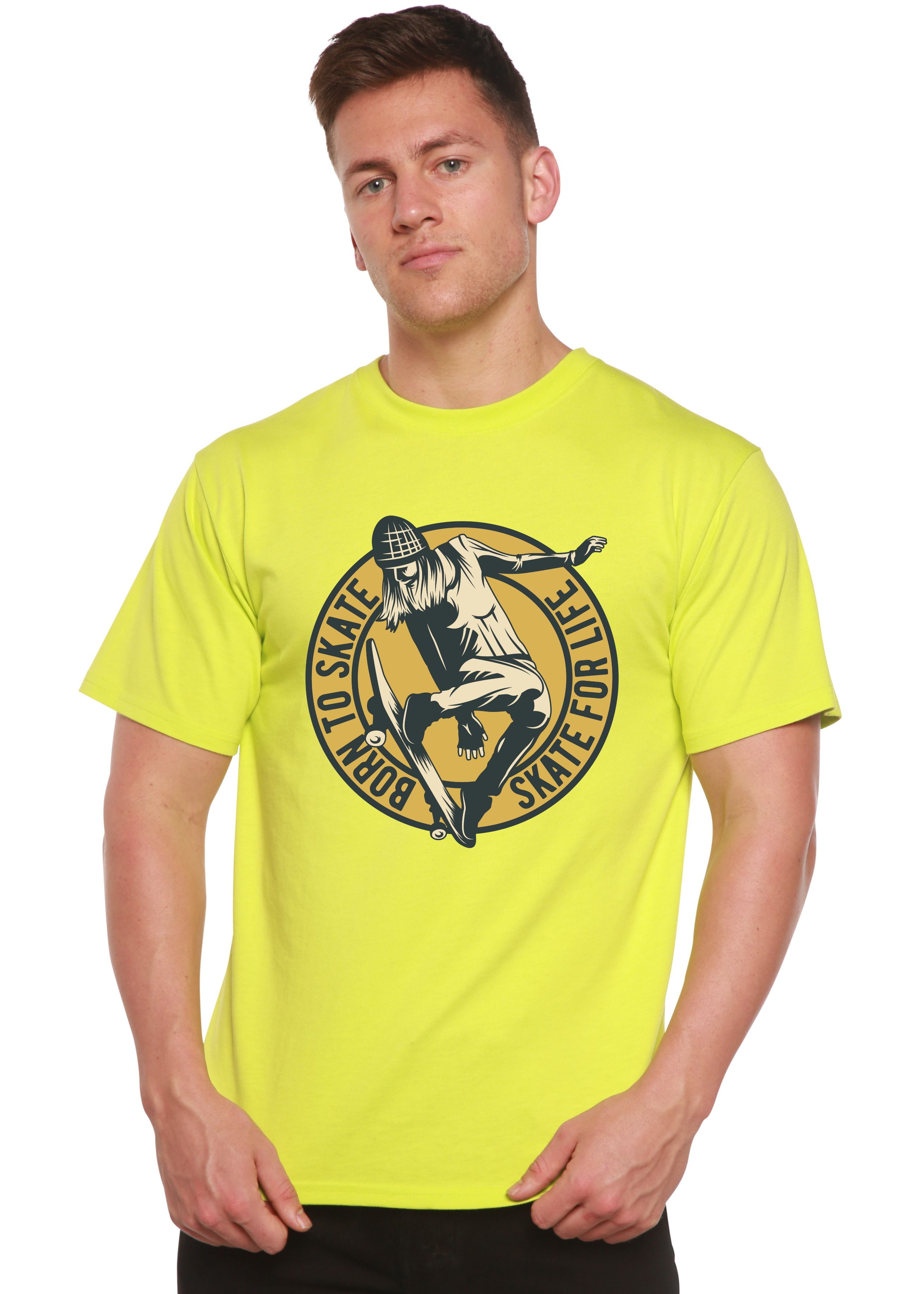 Camiseta gráfica de manga corta Skate For Life para hombre, de viscosa de bambú/algodón orgánico