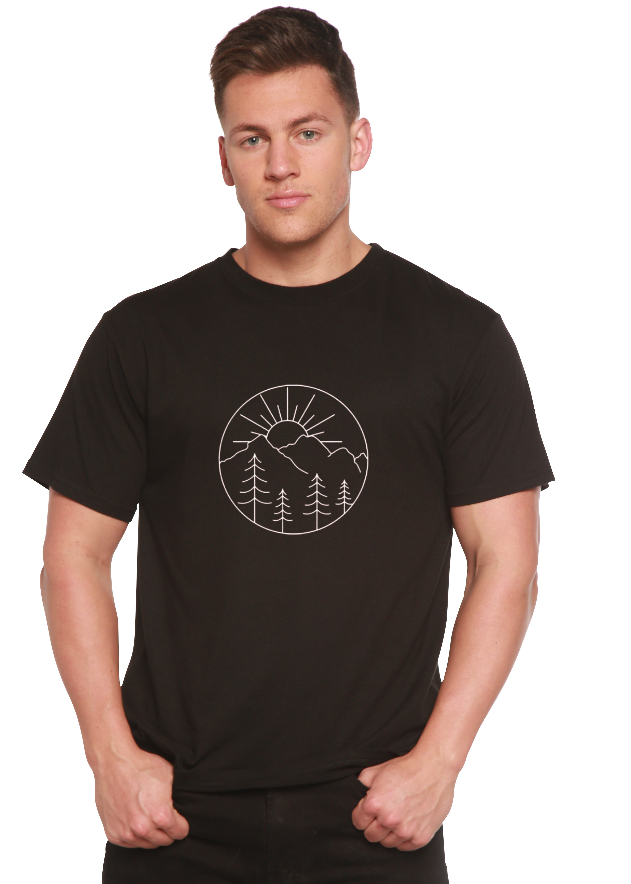Camiseta gráfica de manga corta de bambú/algodón orgánico para hombre "Nature Lover"