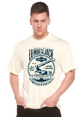 Camiseta gráfica de manga corta de bambú/algodón orgánico "Authentic Lumberjack" para hombre