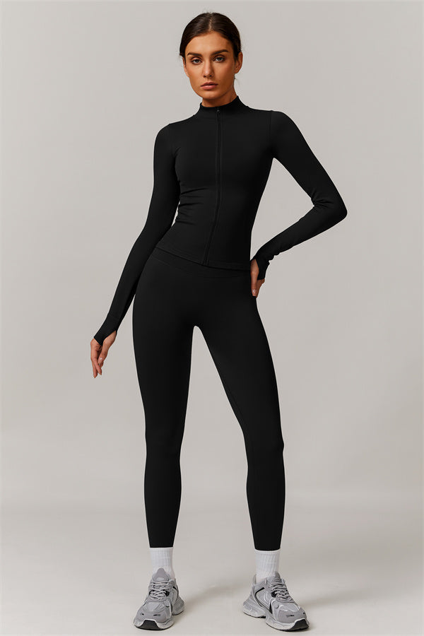 Conjunto de 3 piezas Nova Luxe: chaqueta, sujetador deportivo y leggings