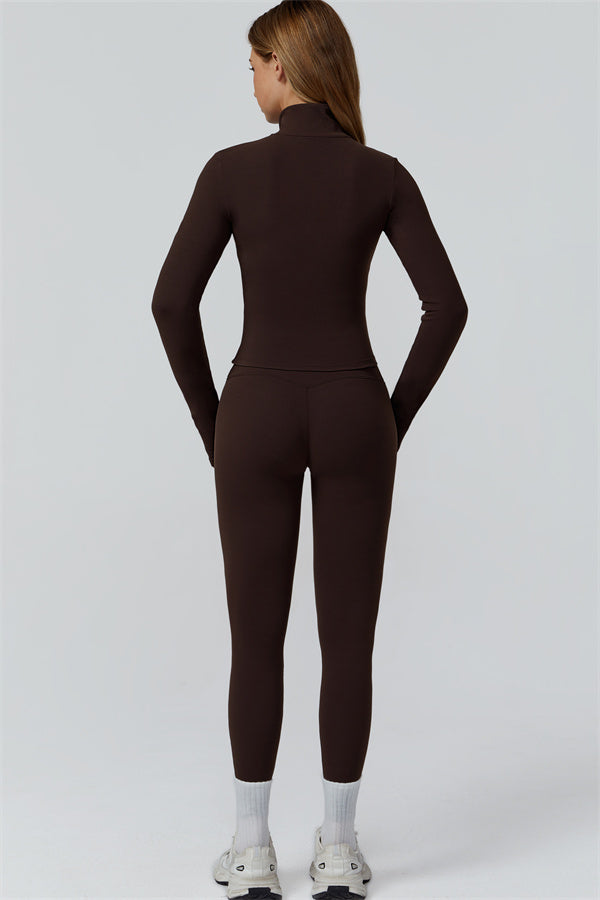 El conjunto de 3 piezas de leggings y sujetador deportivo con cremallera Venus