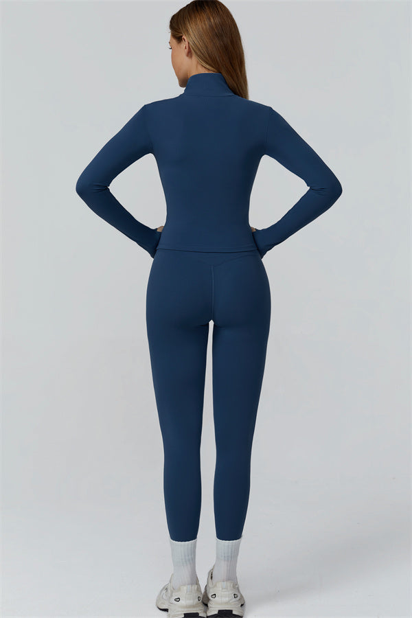 El conjunto de 3 piezas de leggings y sujetador deportivo con cremallera Venus