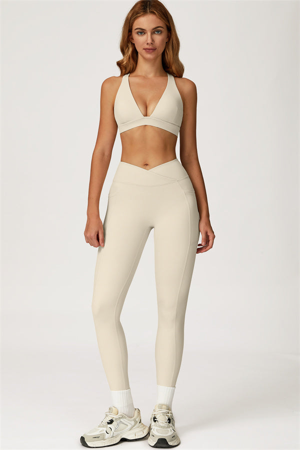 Conjunto de dos piezas de top deportivo y leggings Glacier