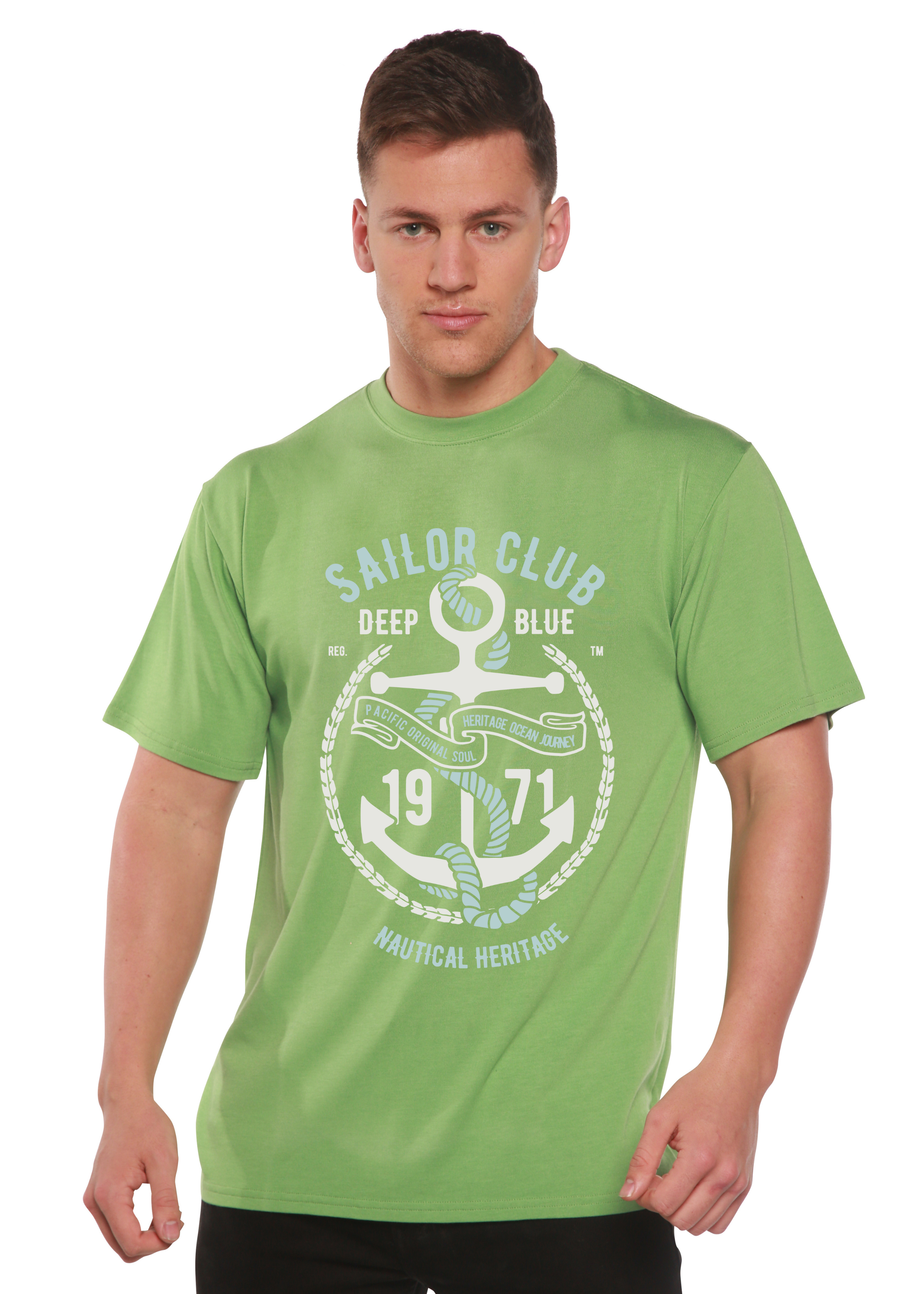 Camiseta Gráfica de Manga Corta de Bambú Viscosa/Algodón Orgánico Spun Bamboo® para Hombre de Sailor Club