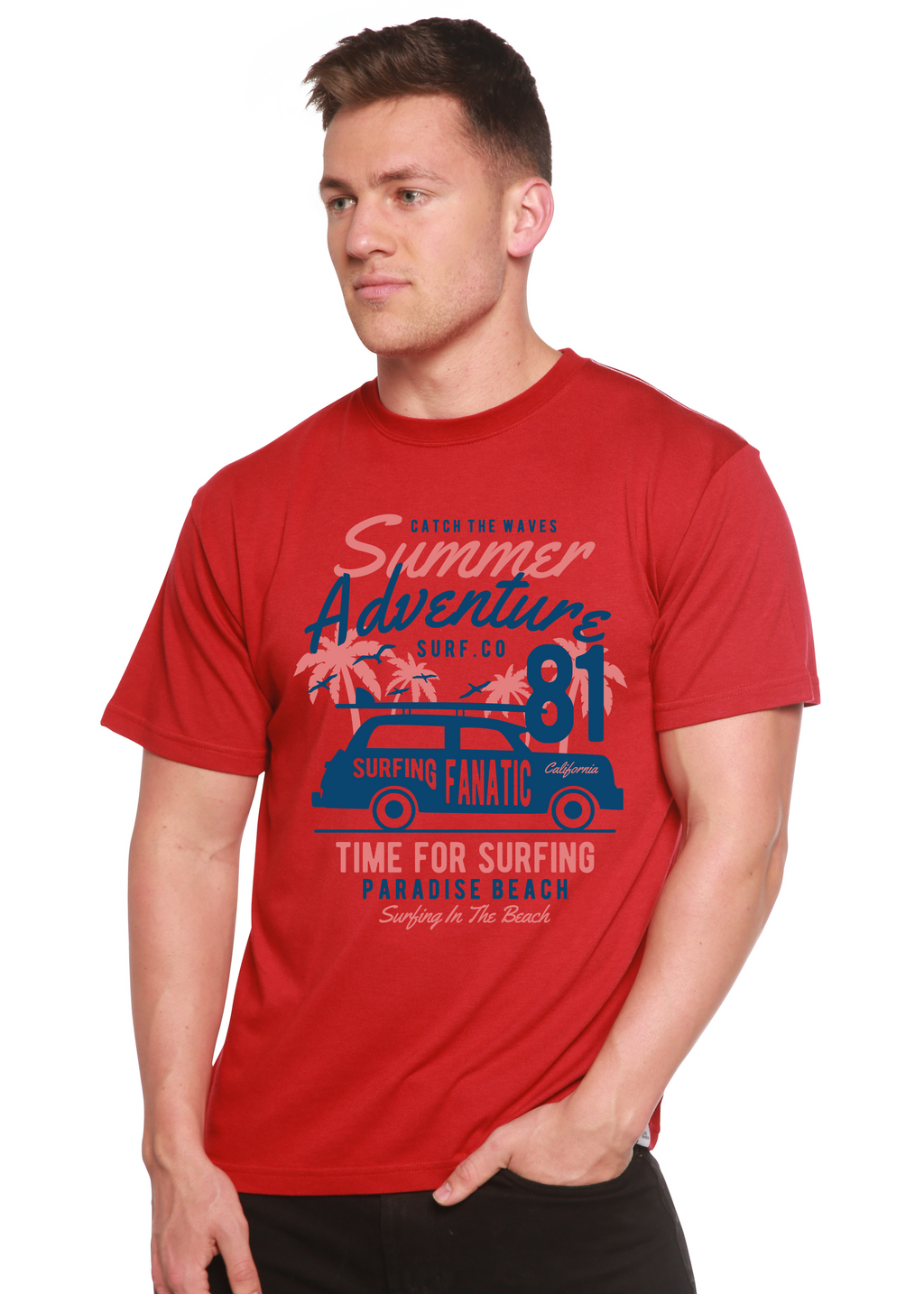 Camiseta gráfica de manga corta de viscosa de bambú/algodón orgánico para hombre Sammer Adventure Spun Bamboo®