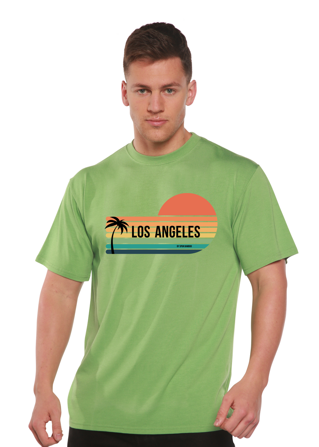 Camiseta gráfica de manga corta unisex de bambú viscosa/algodón orgánico Los Angeles Spun Bamboo