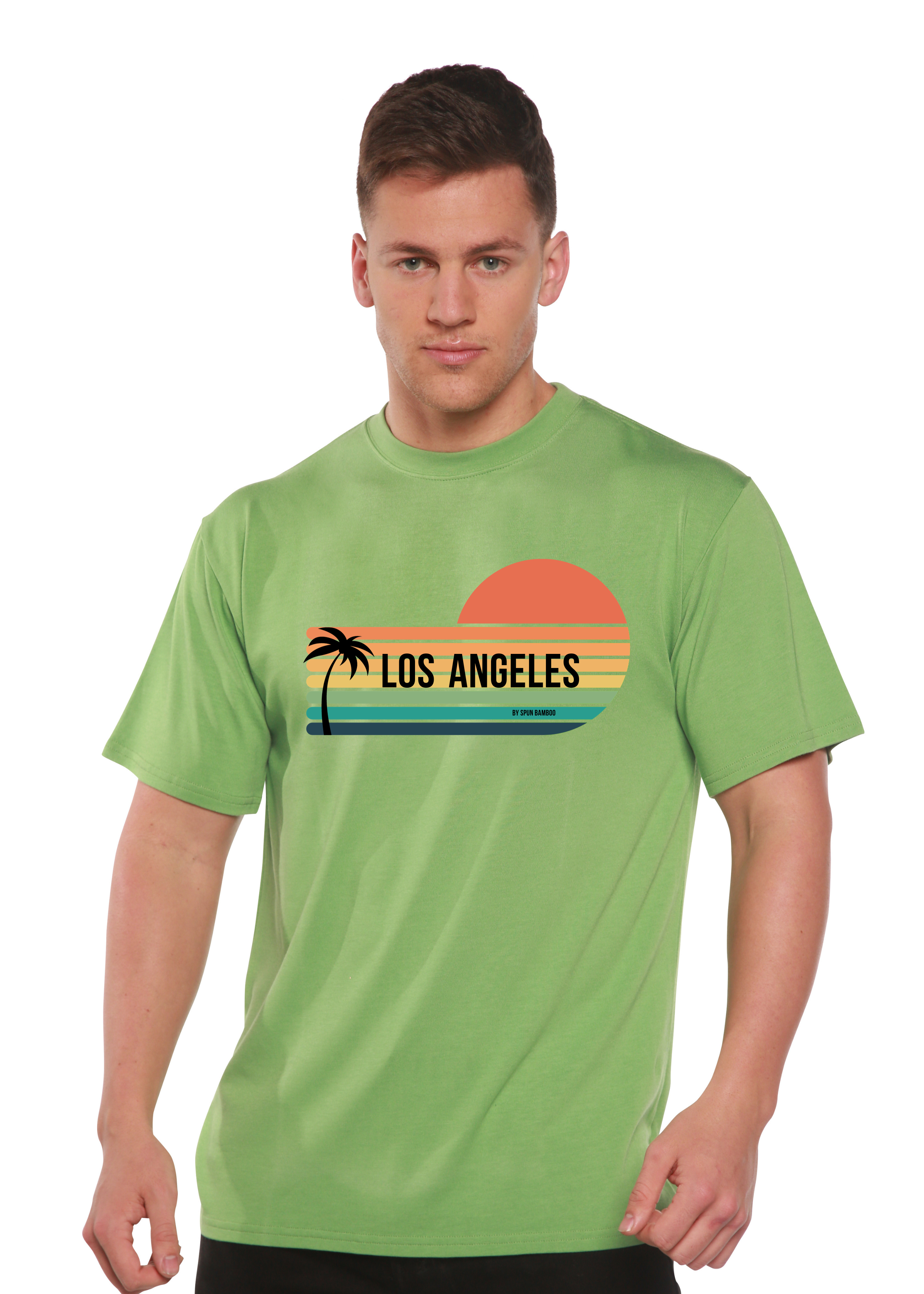 Camiseta gráfica de manga corta unisex de bambú viscosa/algodón orgánico Los Angeles Spun Bamboo