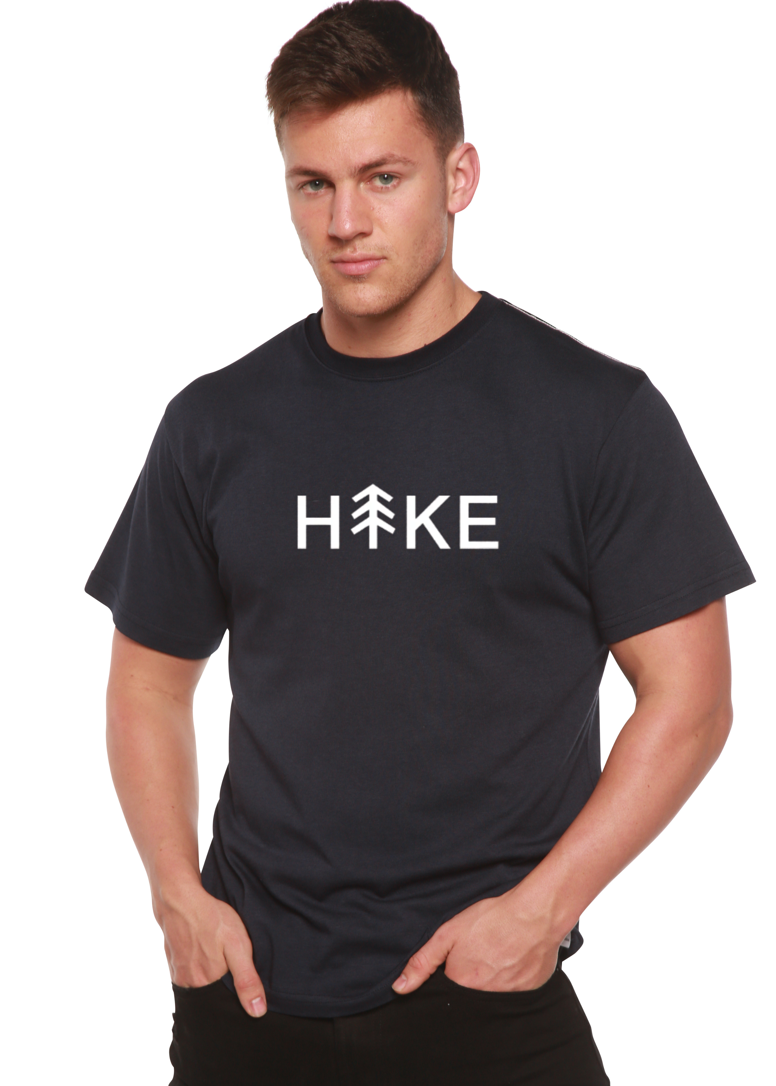 Camiseta gráfica de manga corta Hike para hombre de bambú viscosa/algodón orgánico