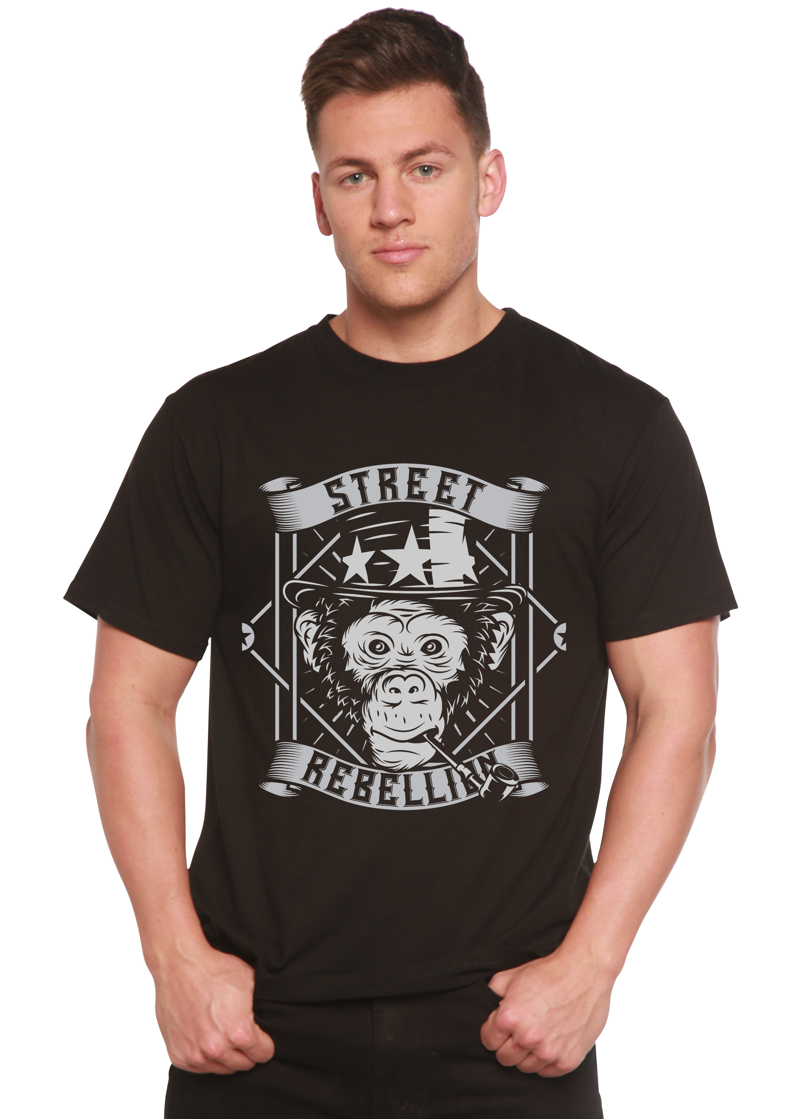 Camiseta gráfica de manga corta de bambú/algodón orgánico para hombre Street
