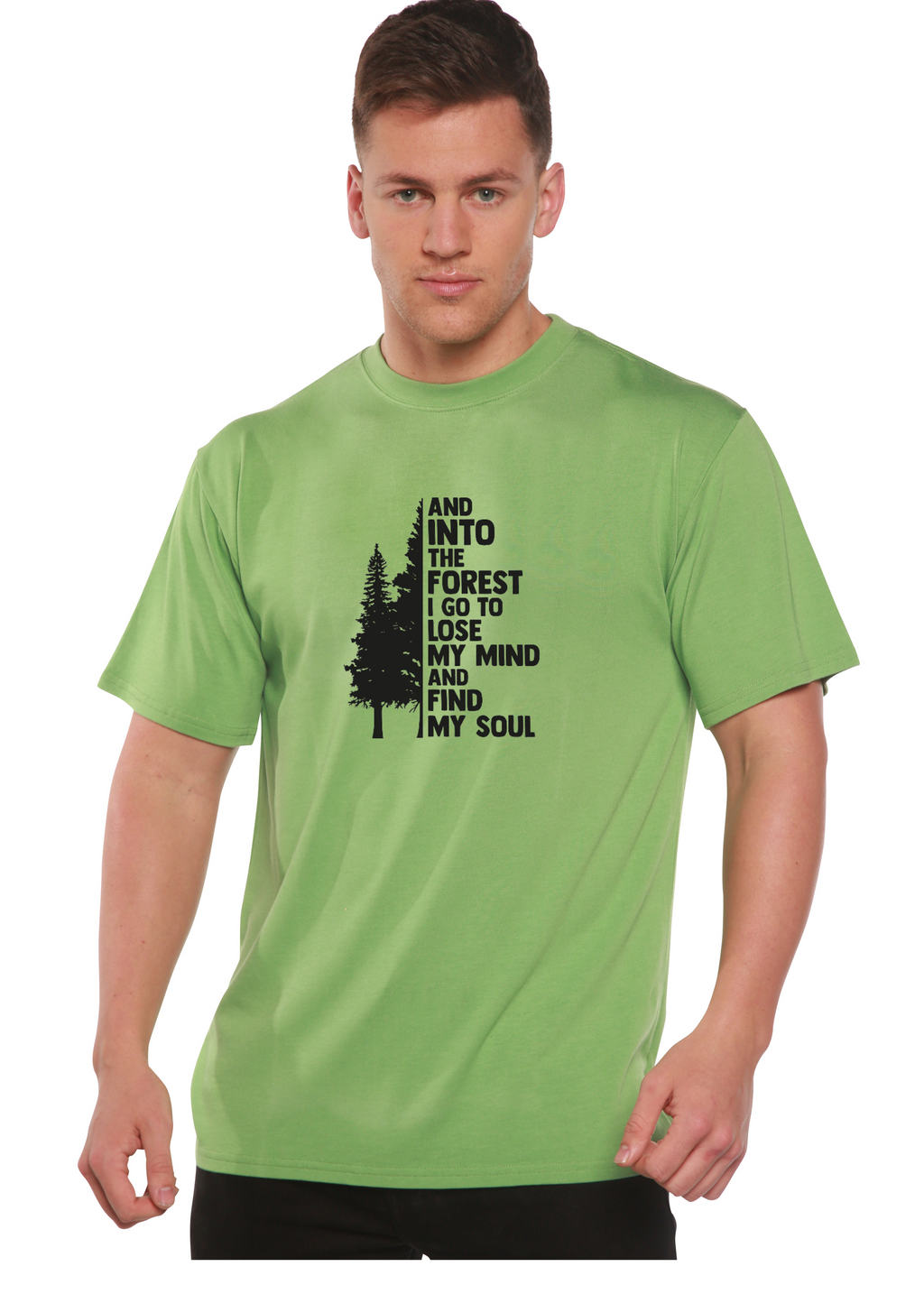 Y al bosque voy Camiseta gráfica de manga corta de bambú-viscosa/algodón orgánico para hombre