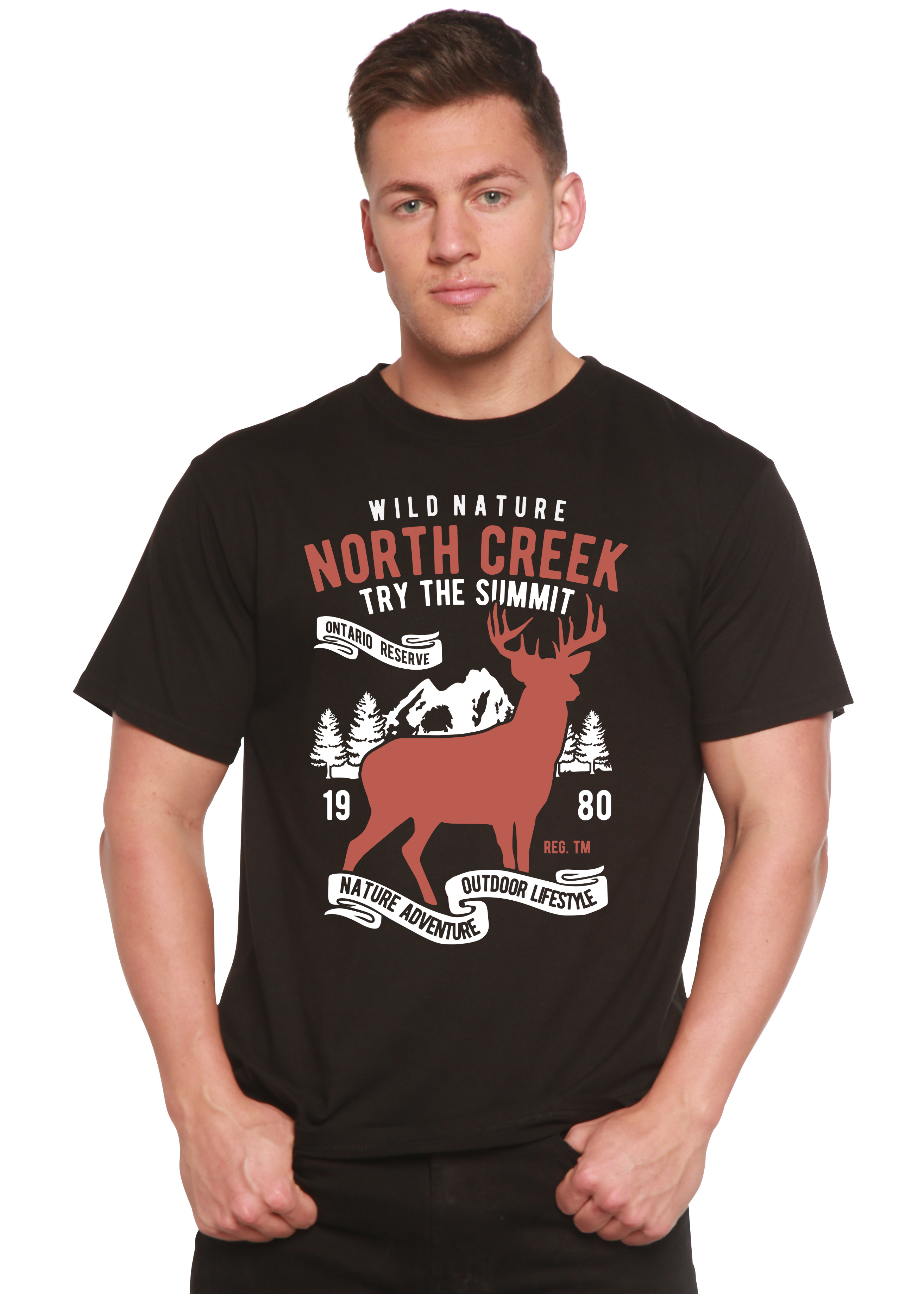 Camiseta gráfica de manga corta de bambú/algodón orgánico Spun Bamboo® de North Creek para hombre