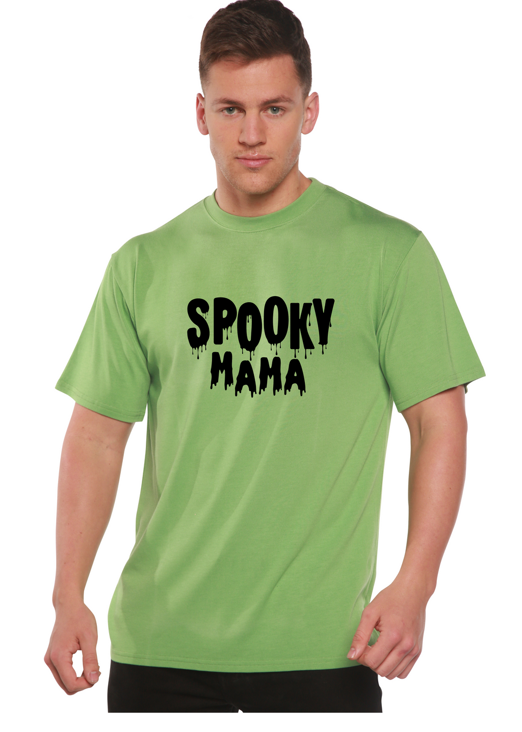 Camiseta gráfica de manga corta de bambú/algodón orgánico para hombre "Spooky Mama Halloween"