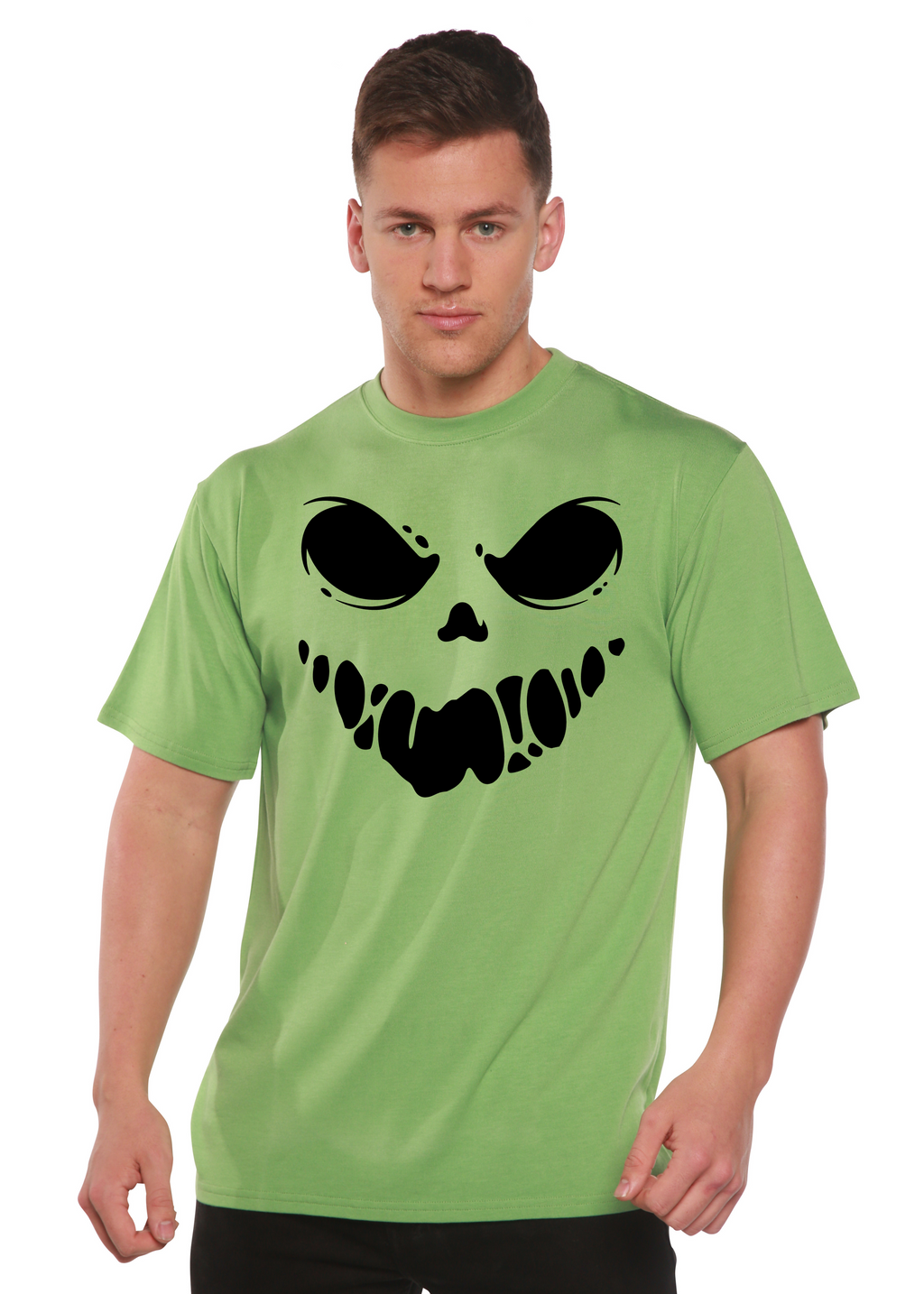 Camiseta gráfica de manga corta de bambú-viscosa/algodón orgánico para hombre "Halloween Boo"