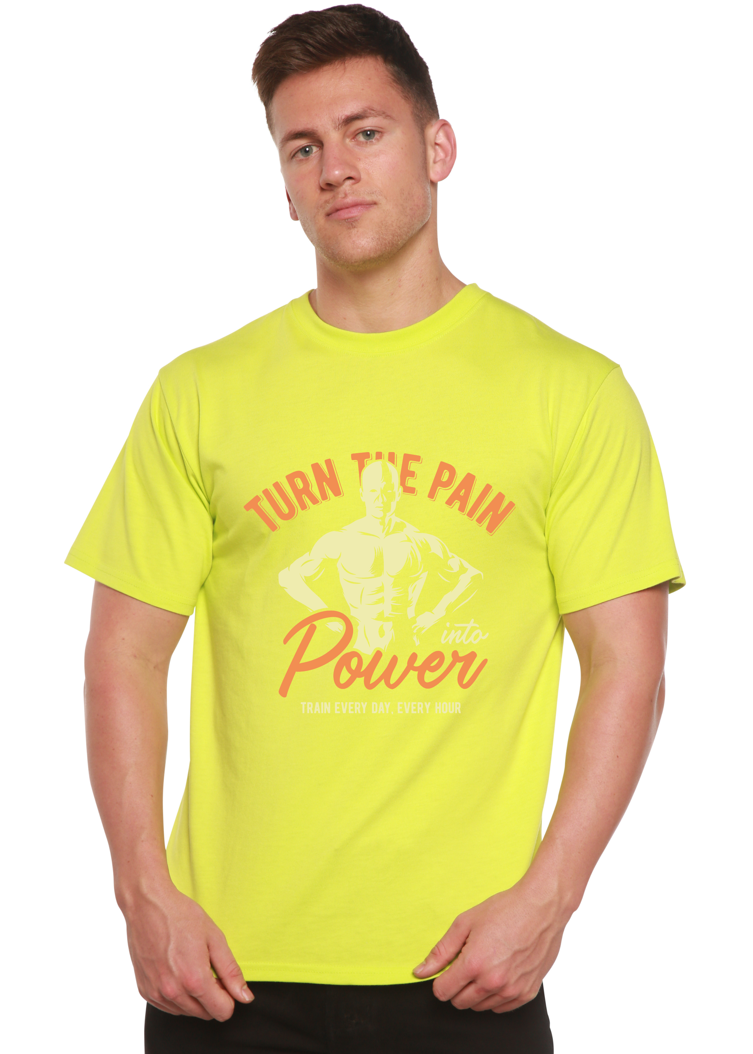 Camiseta gráfica de manga corta de bambú/algodón orgánico para hombre "Turn The Pain"