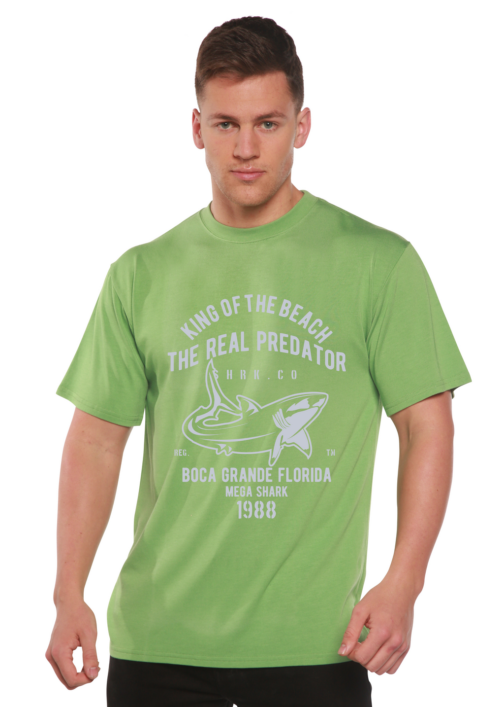 Camiseta gráfica de manga corta de viscosa de bambú/algodón orgánico Shark Real Spun Bamboo® para hombre