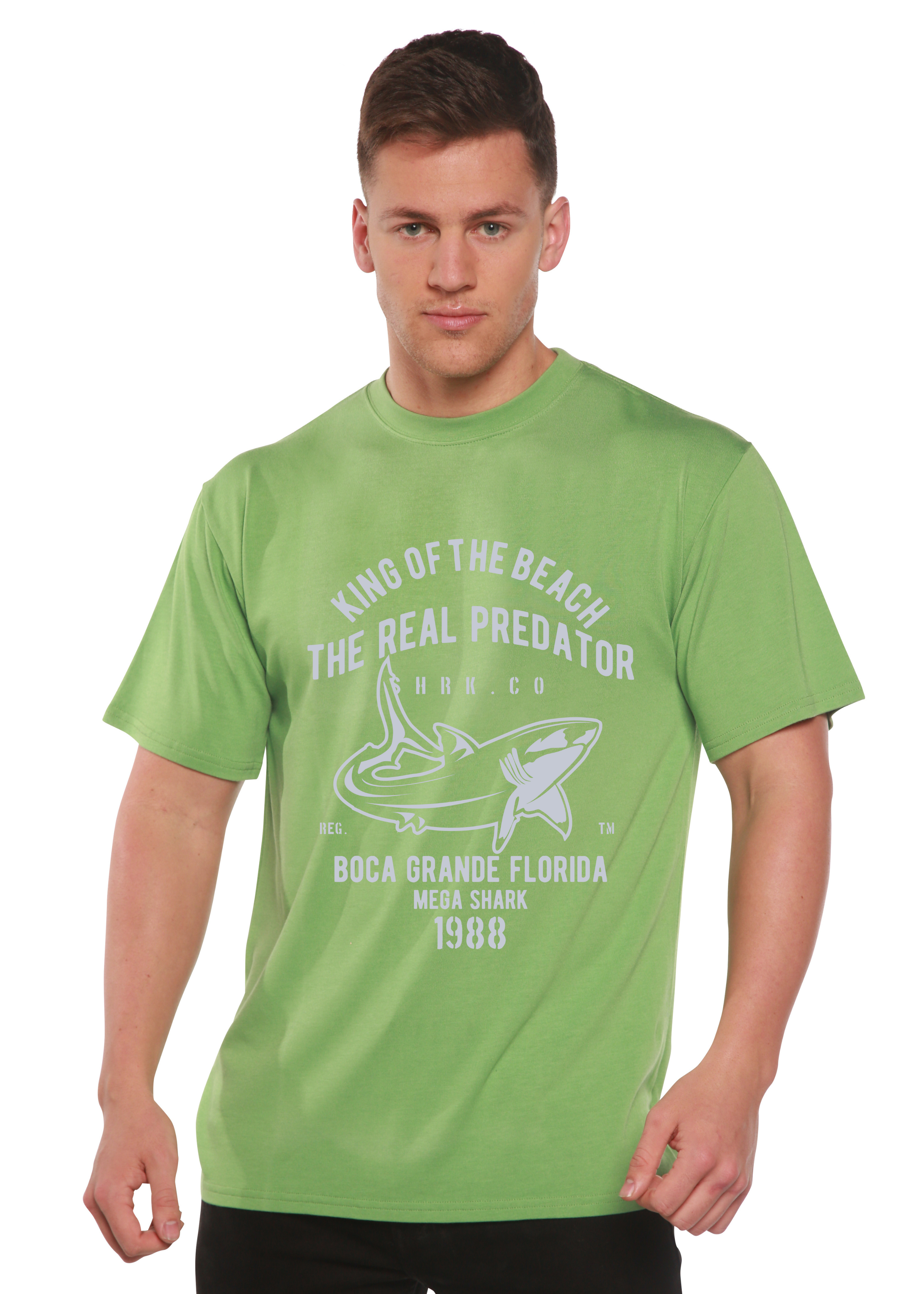 Camiseta gráfica de manga corta de viscosa de bambú/algodón orgánico Shark Real Spun Bamboo® para hombre