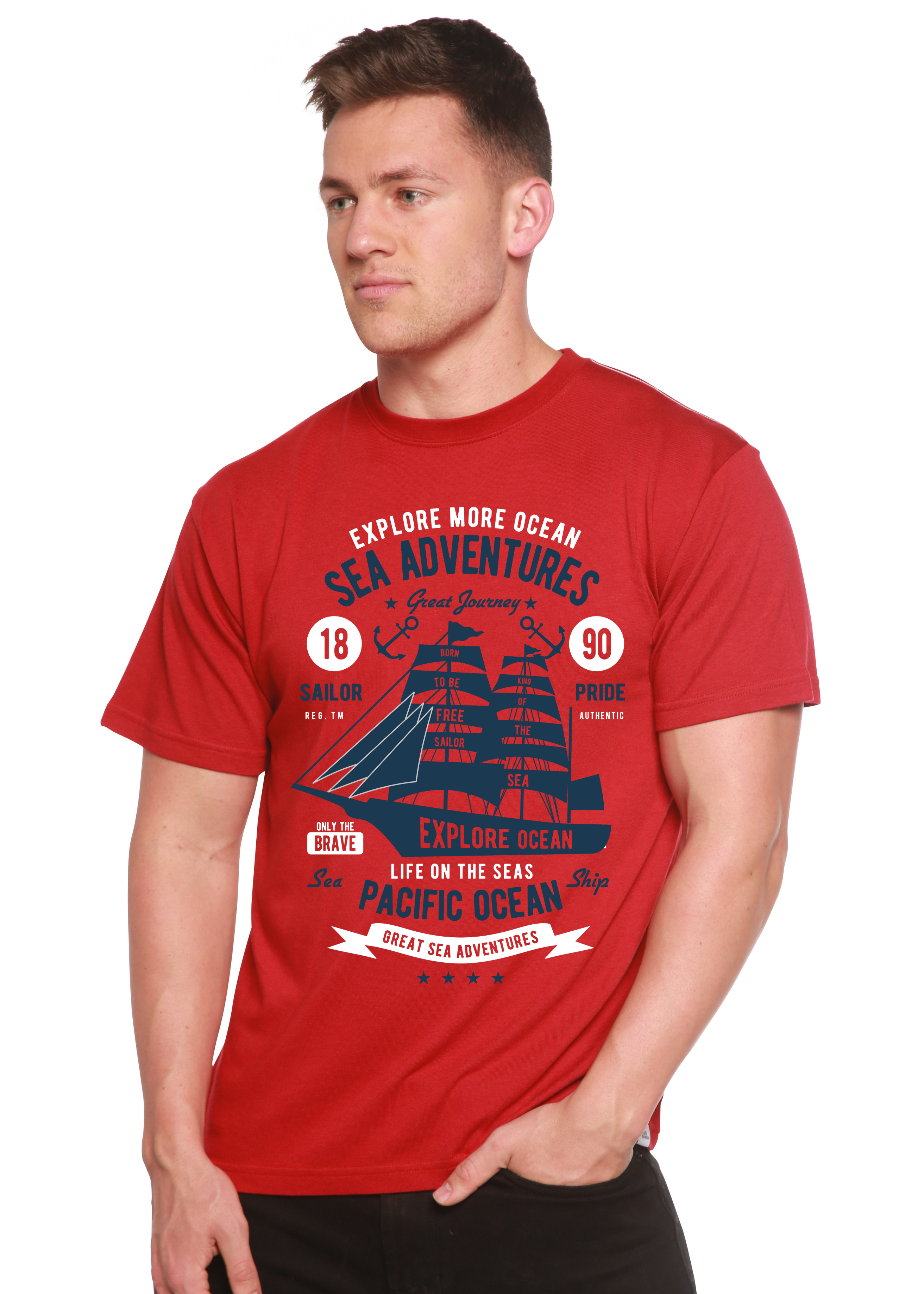 Camiseta gráfica de manga corta de viscosa de bambú/algodón orgánico Sea Adventures Spun Bamboo® para hombre