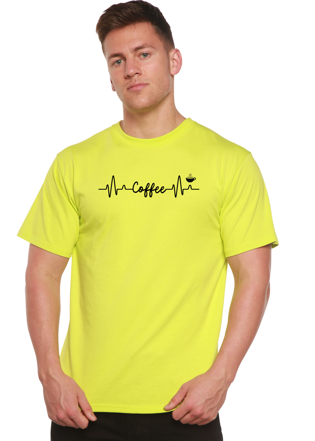 Camiseta Gráfica Unisex de Bambú/Algodón Heartbeat Coffee