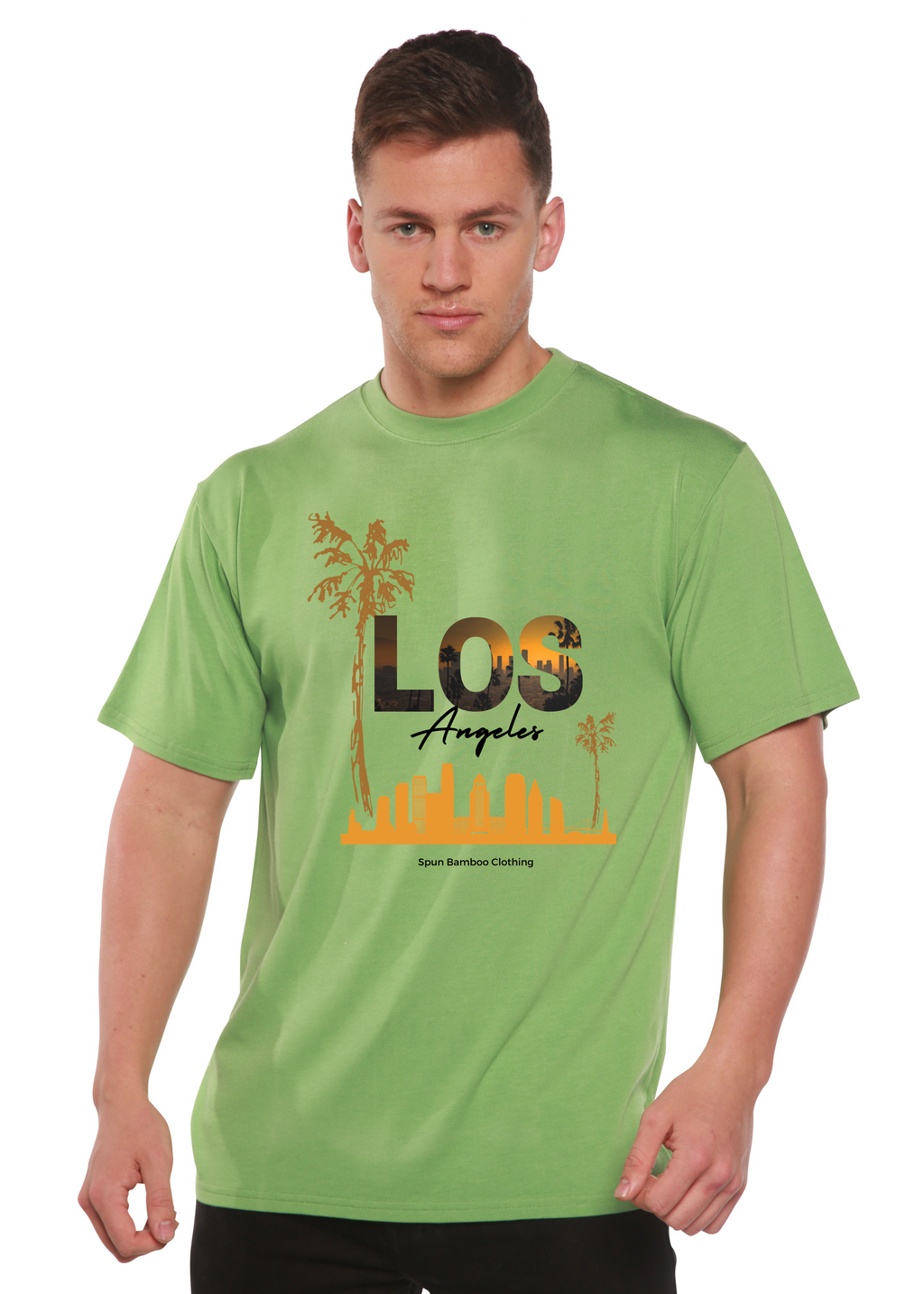 Camiseta gráfica de manga corta de viscosa de bambú/algodón orgánico unisex Los Angeles