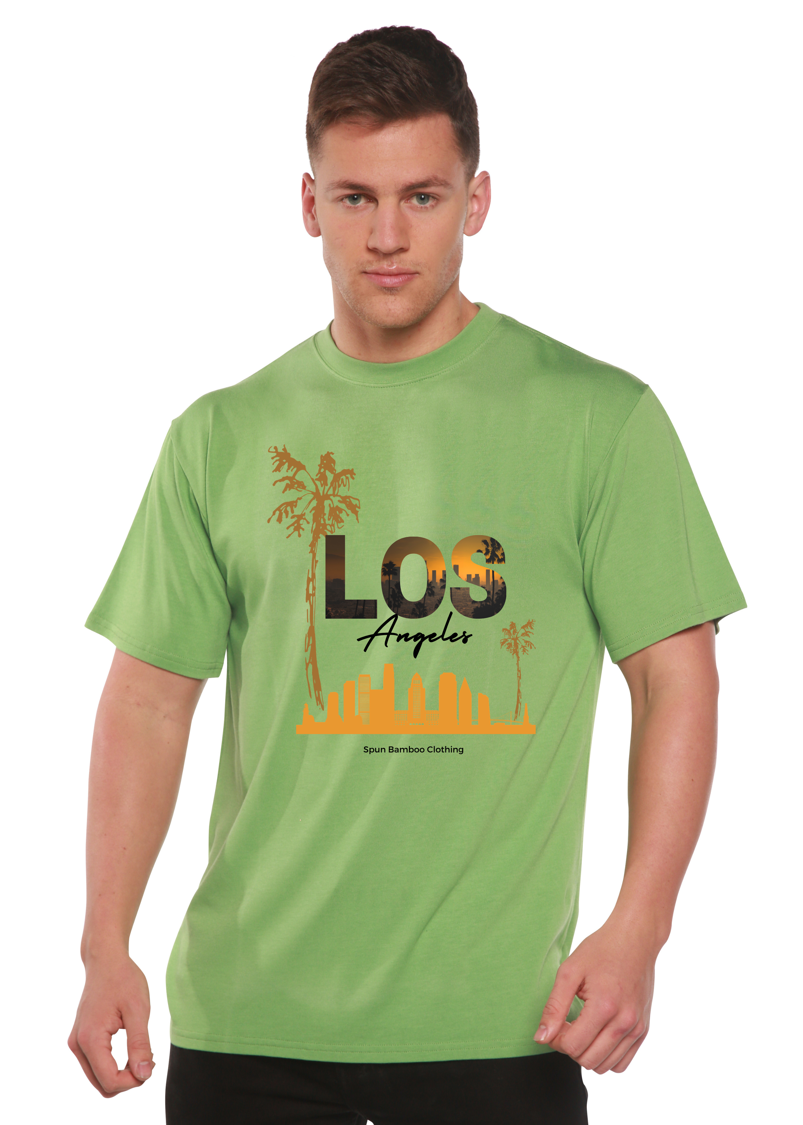 Camiseta gráfica de manga corta de viscosa de bambú/algodón orgánico unisex Los Angeles