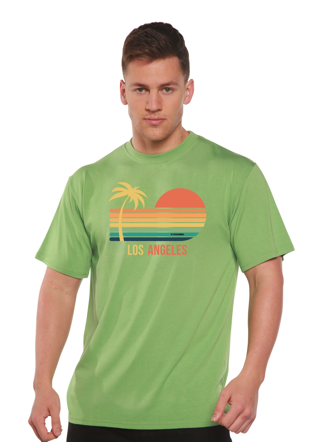 Camiseta gráfica unisex de manga corta Los Angeles de viscosa de bambú/algodón orgánico