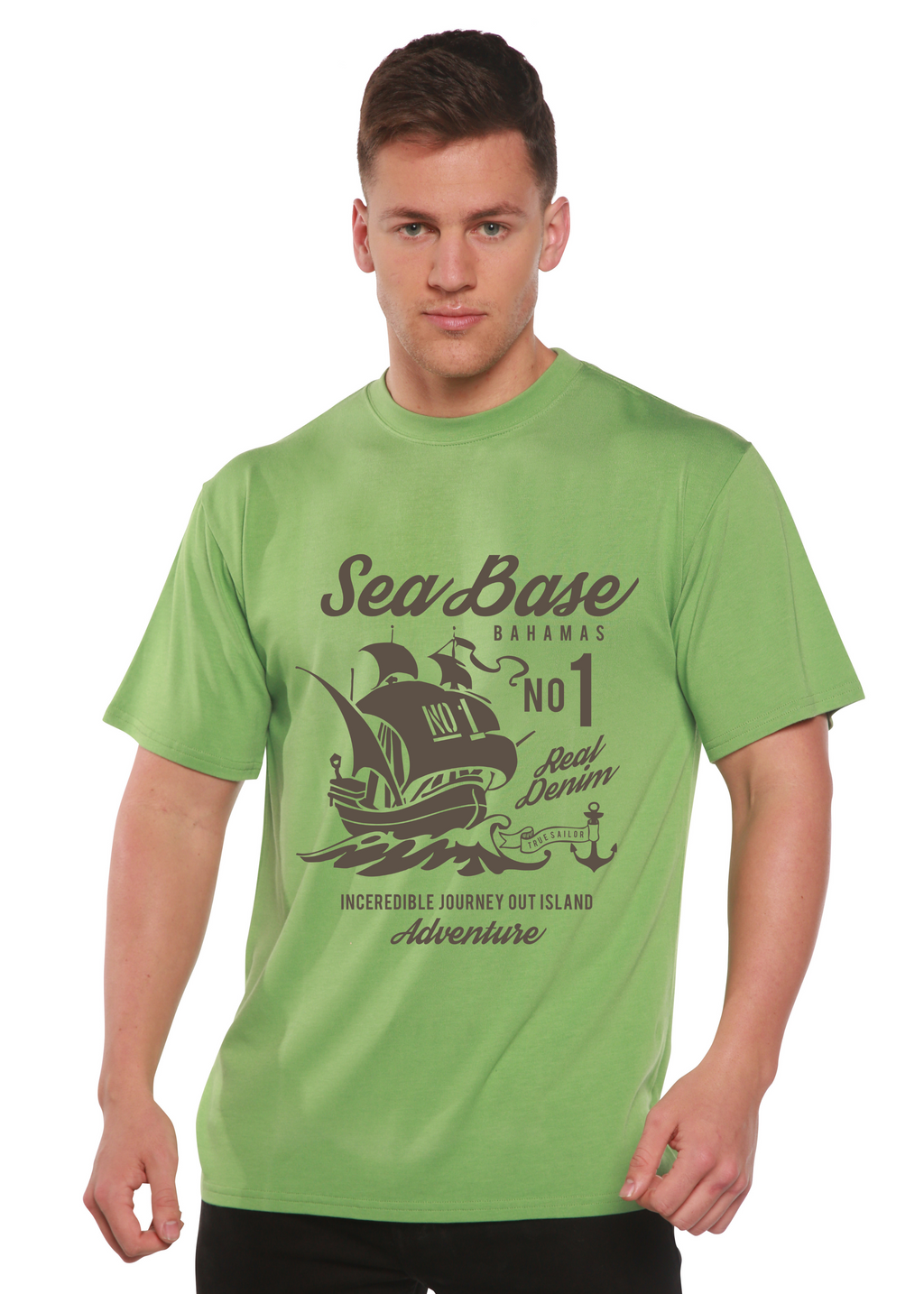 Camiseta gráfica de manga corta de viscosa de bambú/algodón orgánico Sea Base Spun Bamboo® para hombre