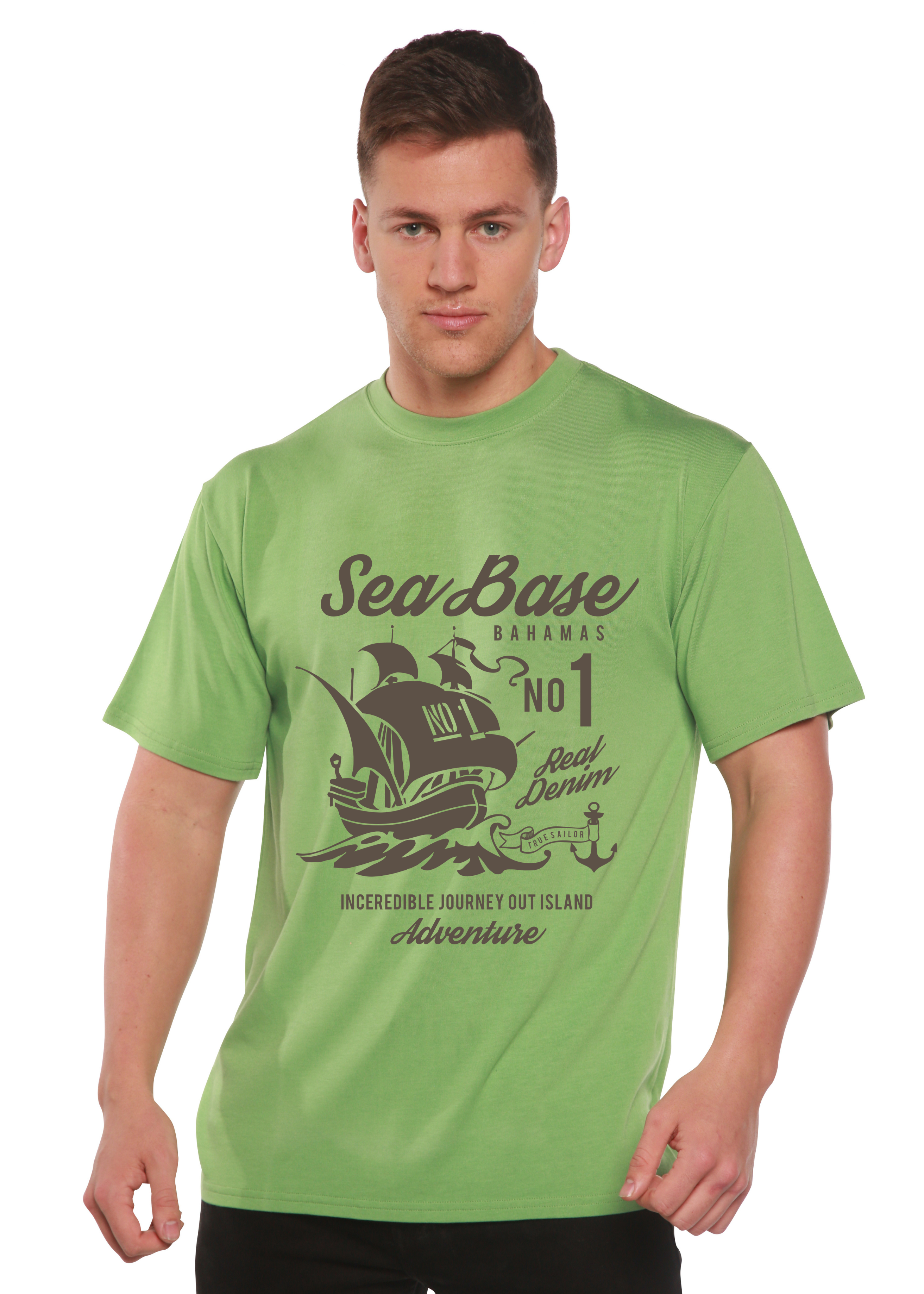 Camiseta gráfica de manga corta de viscosa de bambú/algodón orgánico Sea Base Spun Bamboo® para hombre