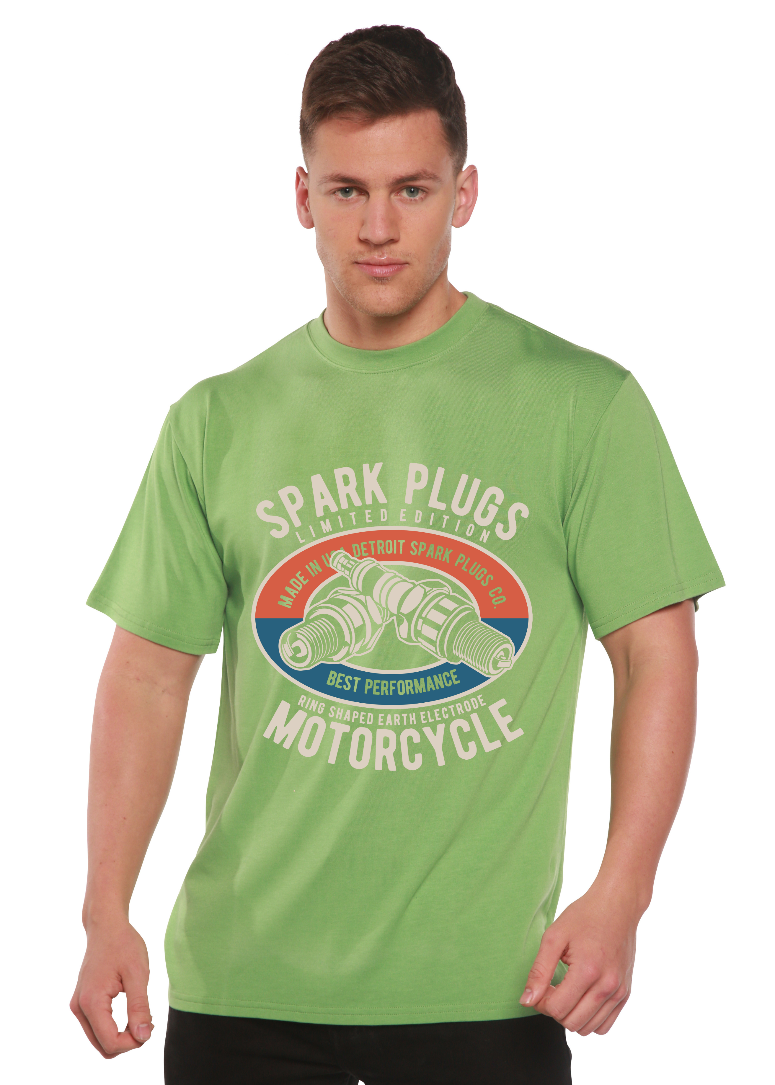 Bujías Spun Bamboo® Camiseta Gráfica de Manga Corta para Hombre de Viscosa de Bambú/Algodón Orgánico