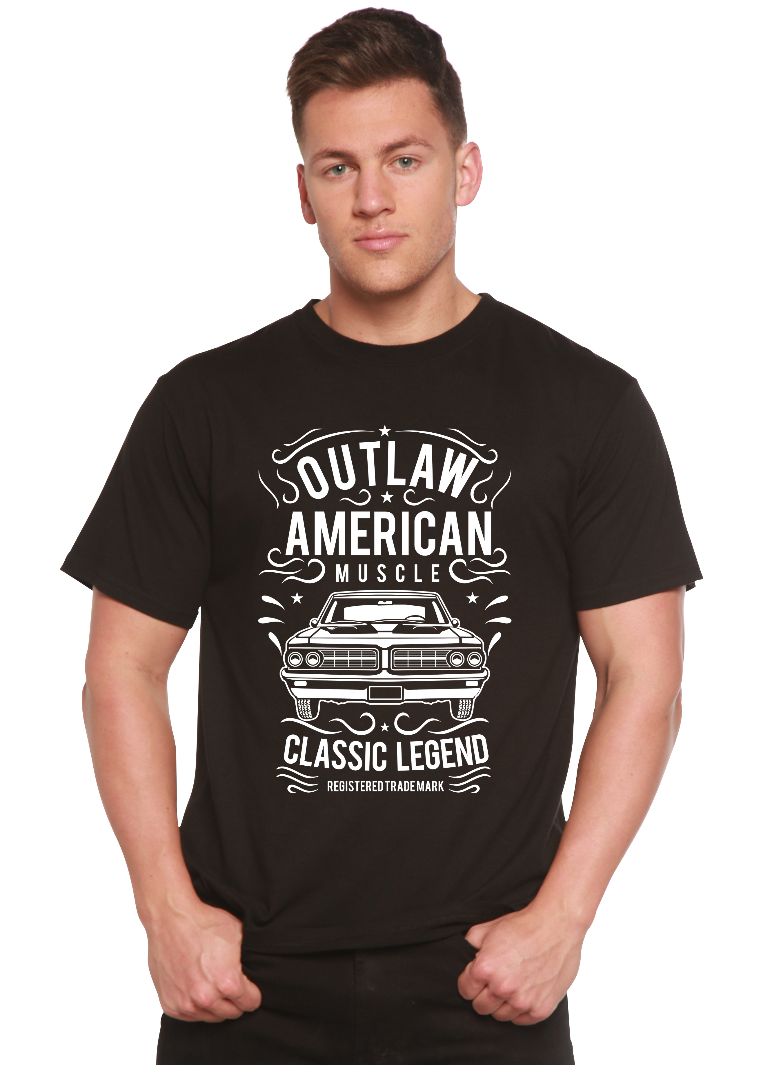Outlaw American Muscle Spun Bamboo® Camiseta Gráfica de Manga Corta de Bambú Viscosa/Algodón Orgánico para Hombre