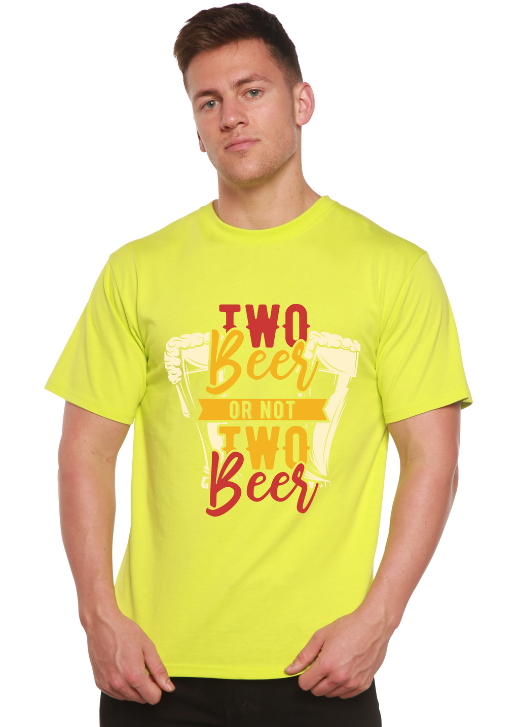Camiseta gráfica de manga corta de viscosa de bambú/algodón orgánico Two Beer Men