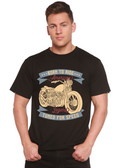 Camiseta gráfica de manga corta para hombre "Born To Ride American Legend" de bambú viscosa/algodón orgánico