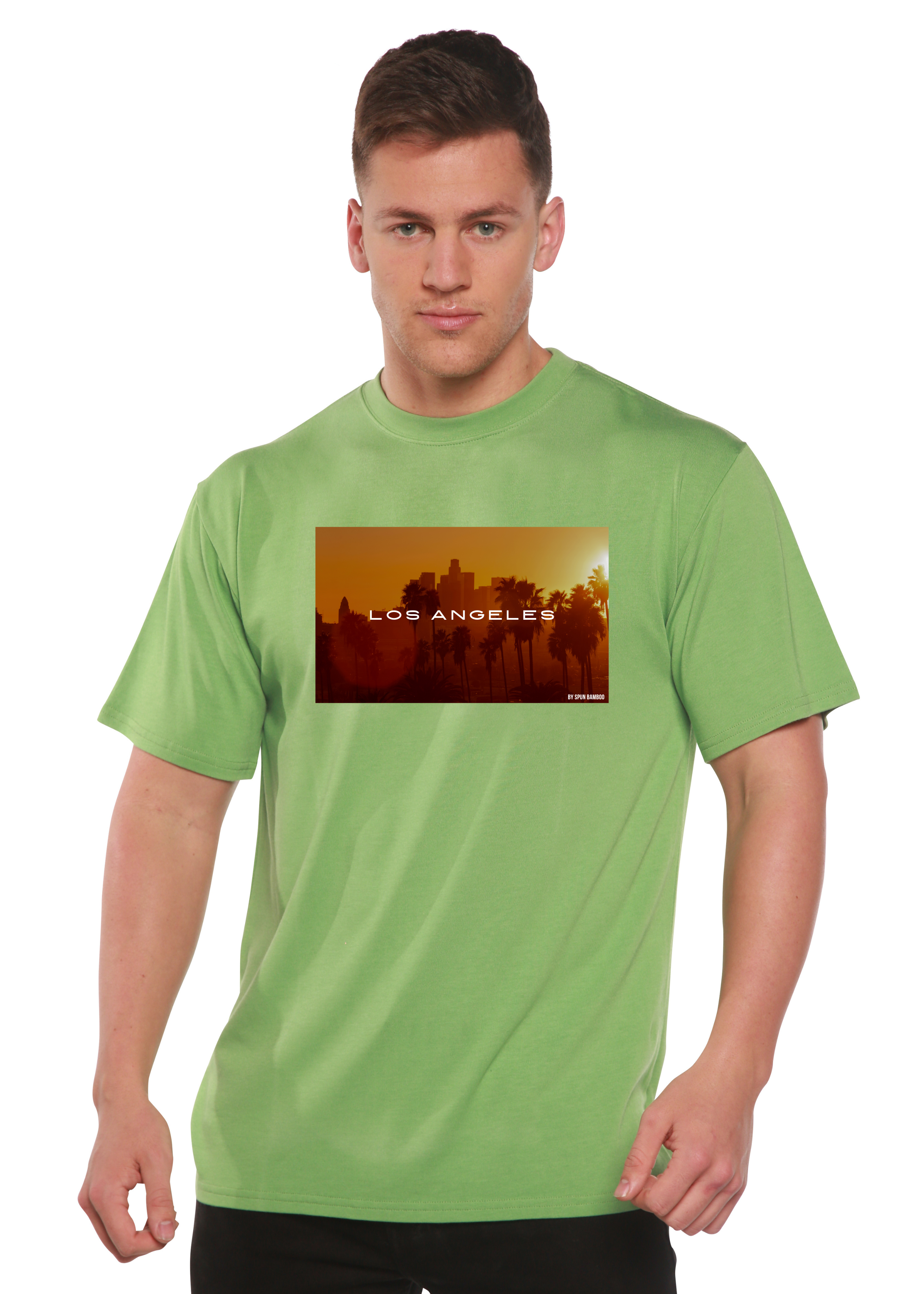 Camiseta gráfica unisex de manga corta Los Angeles de viscosa de bambú/algodón orgánico
