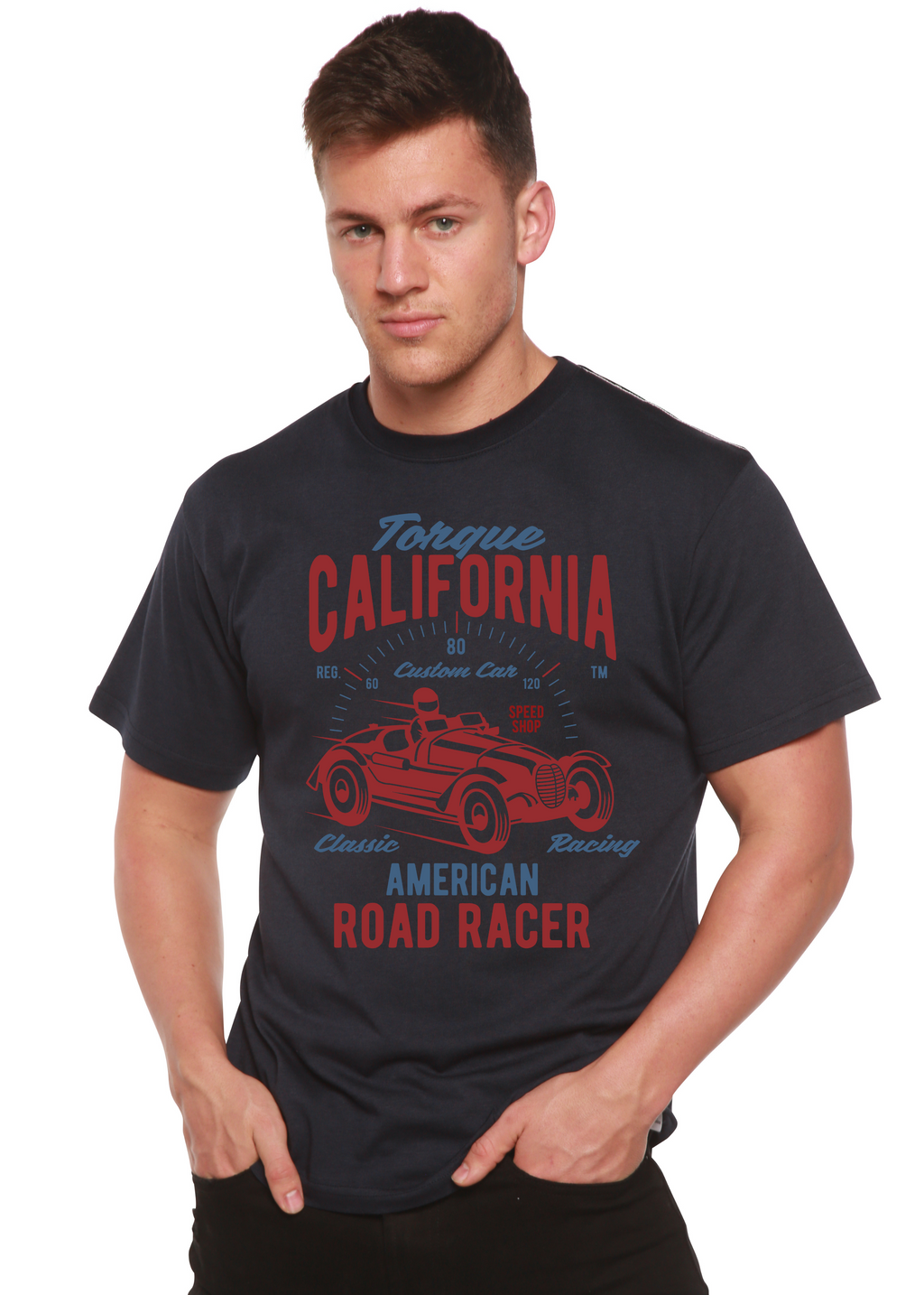 Torque California Spun Bamboo® Camiseta Gráfica de Manga Corta de Bambú Viscosa/Algodón Orgánico para Hombre