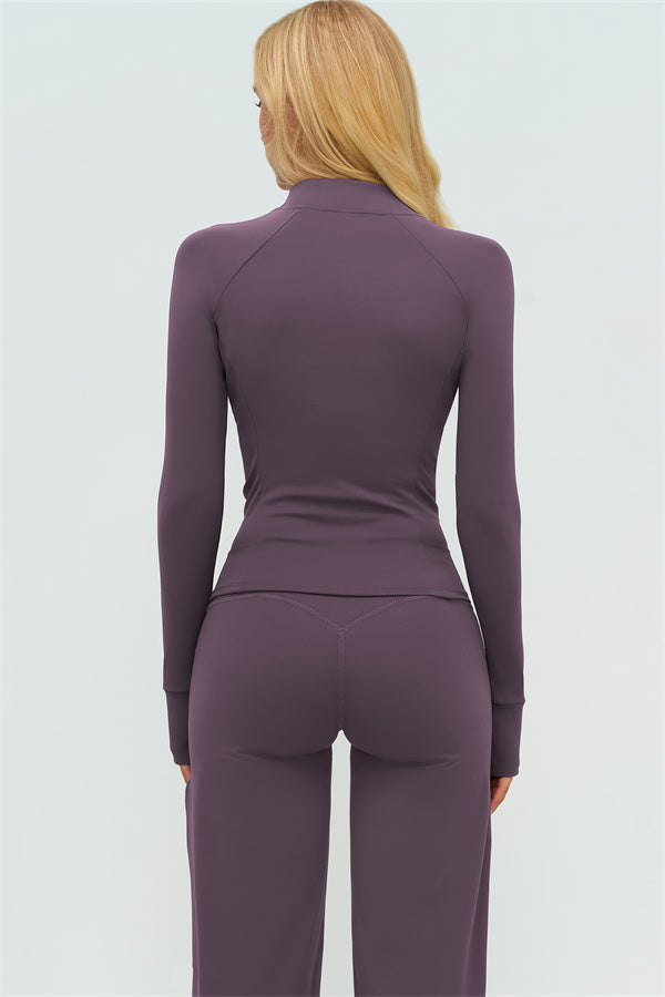 El conjunto de 3 piezas de chaqueta Twirl con cremallera, top halter y pantalones rectos nuevos